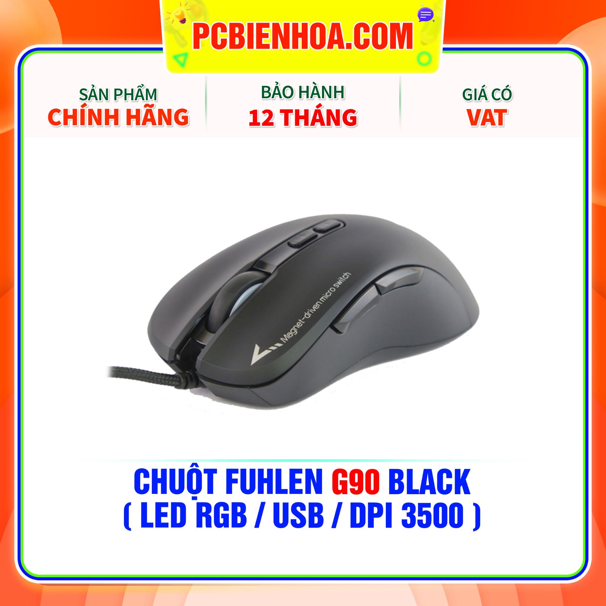  CHUỘT FUHLEN G90 BLACK ( LED RGB / USB / DPI 3500 ) 