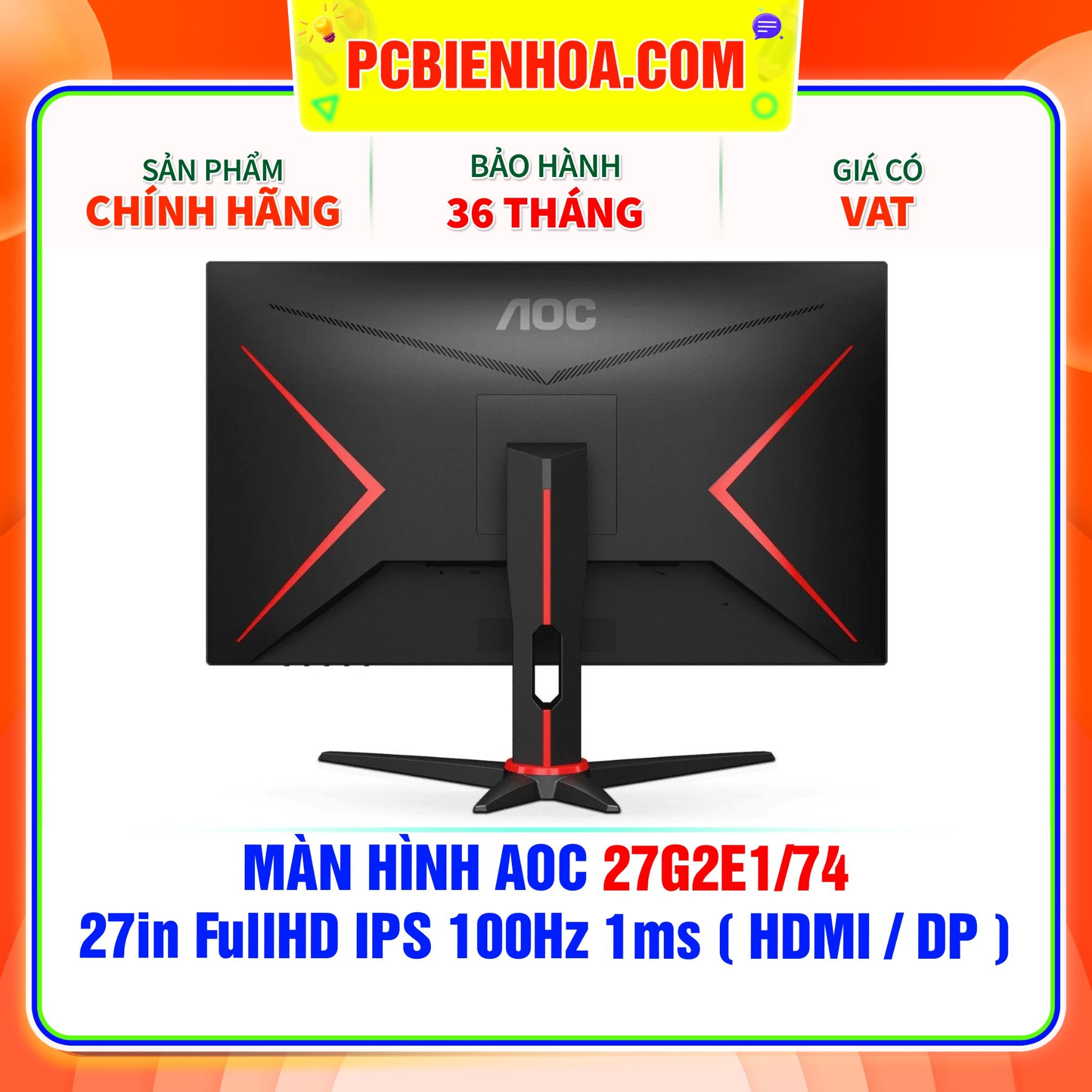  MÀN HÌNH AOC 27G2E1/74 - 27in FullHD IPS 100Hz 1ms ( HDMI / DP ) 