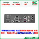  DDR5 - MAINBOARD MSI MAG B860M MORTAR WIFI ( WiFi 7 / Bluetooth 5.4 / LGA1851 / m-ATX / 4xDDR5 ) 