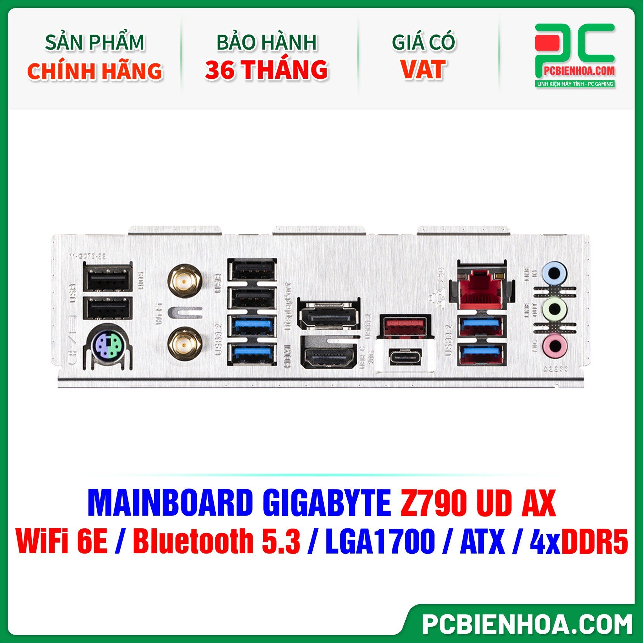  DDR5 - MAINBOARD GIGABYTE Z790 UD AX ( WIFI 6E / Bluetooth 5.3 / LGA1700 / ATX / 4xDDR5 ) 