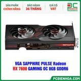  VGA SAPPHIRE PULSE Radeon RX 7600 GAMING OC 8GB GDDR6 (11324-01-20G) 