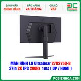  MÀN HÌNH LG UltraGear 27GS75Q-B - 27in 2K IPS 200Hz 1ms ( DP / HDMI ) 