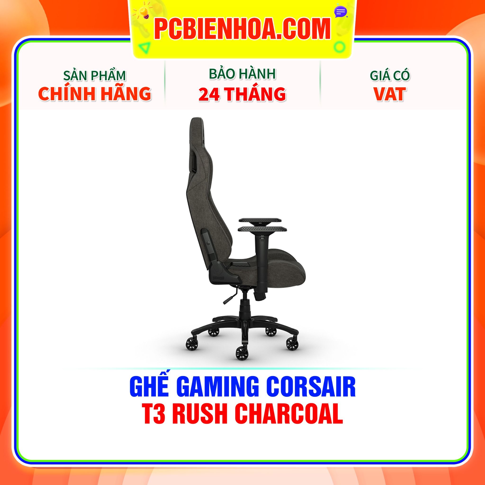  GHẾ GAMING CORSAIR T3 RUSH CHARCOAL 