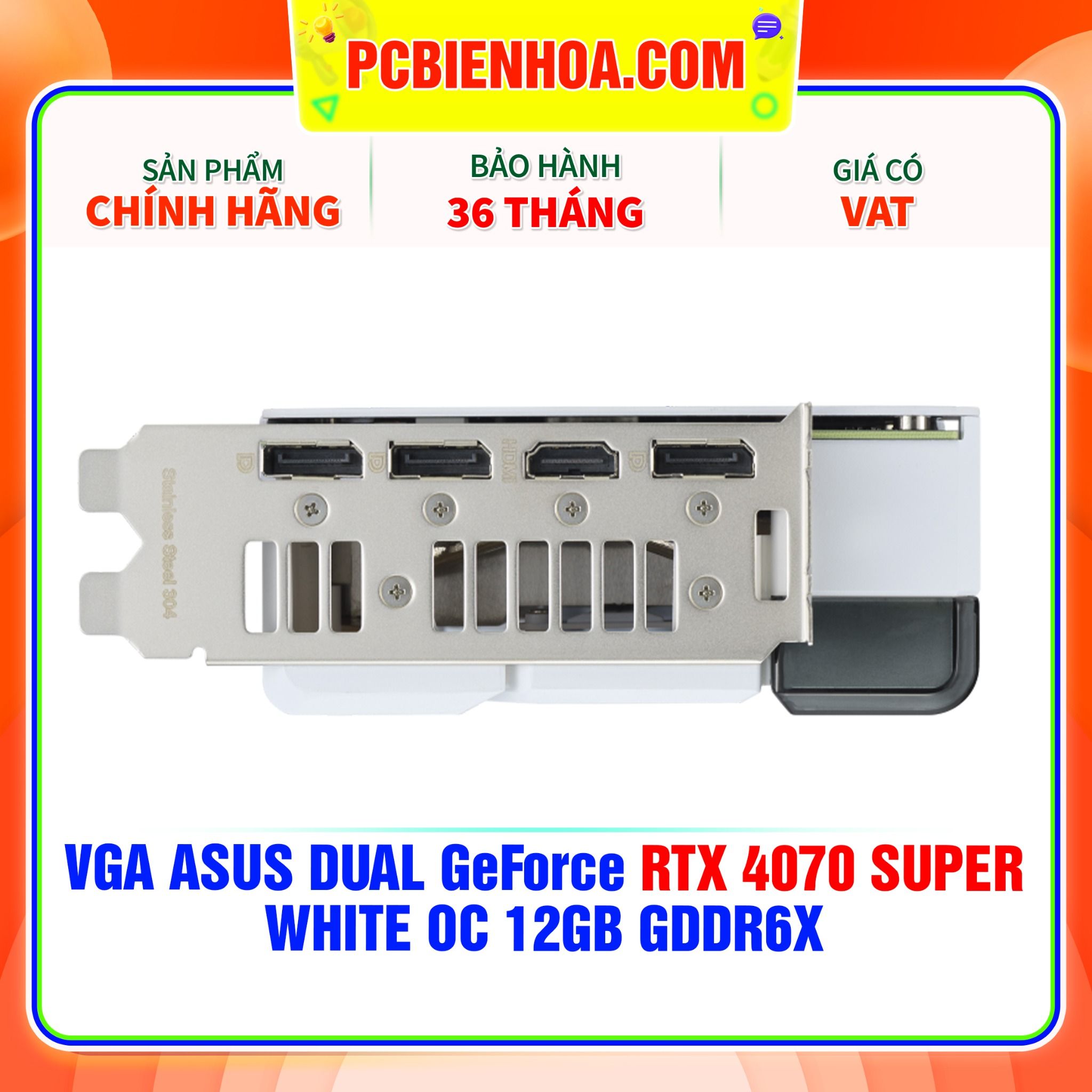  VGA ASUS DUAL GeForce RTX 4070 SUPER WHITE OC 12GB GDDR6X ( DUAL-RTX4070S-O12G-WHITE ) 