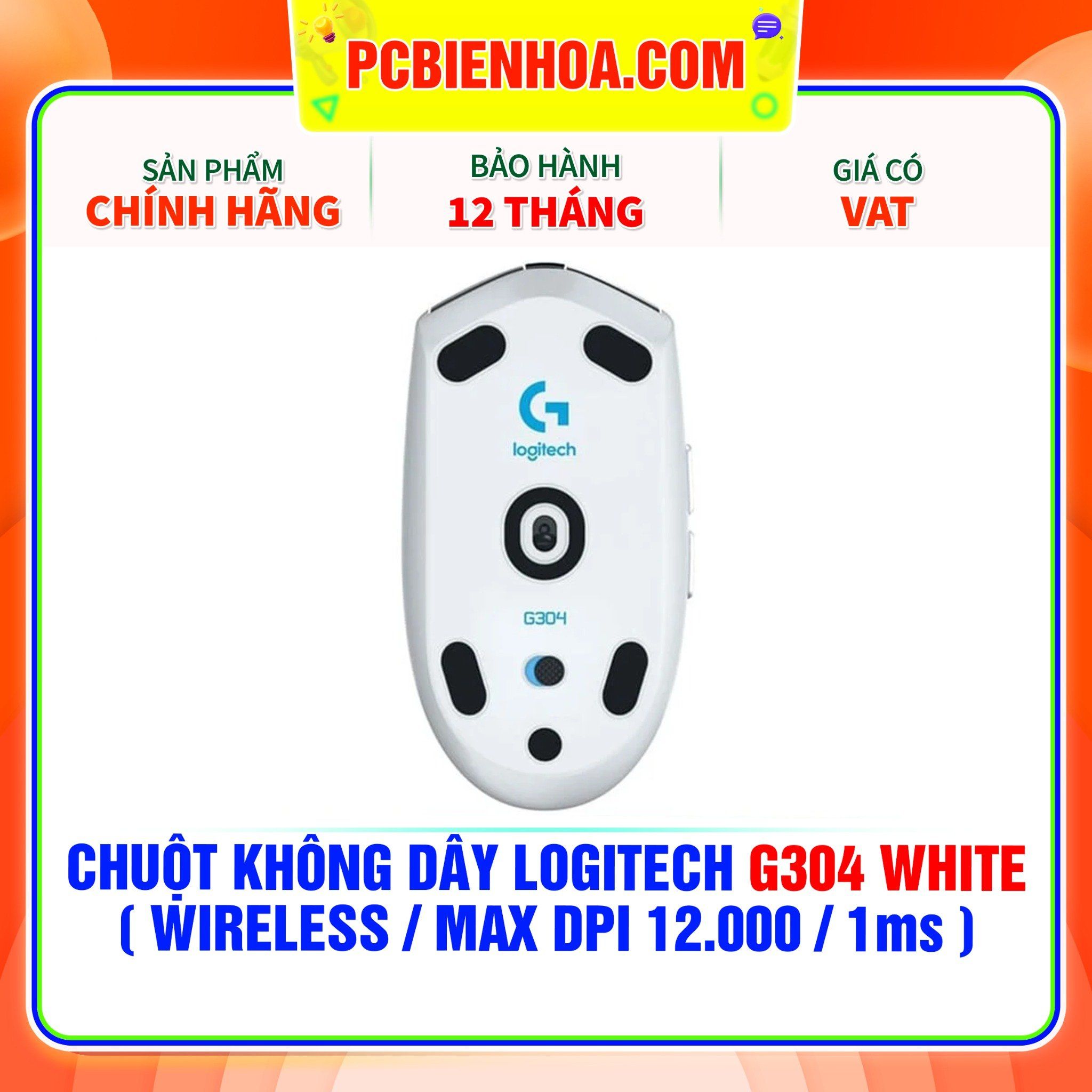  CHUỘT KHÔNG DÂY LOGITECH G304 WHITE ( WIRELESS / MAX DPI 12.000 / 1MS ) 