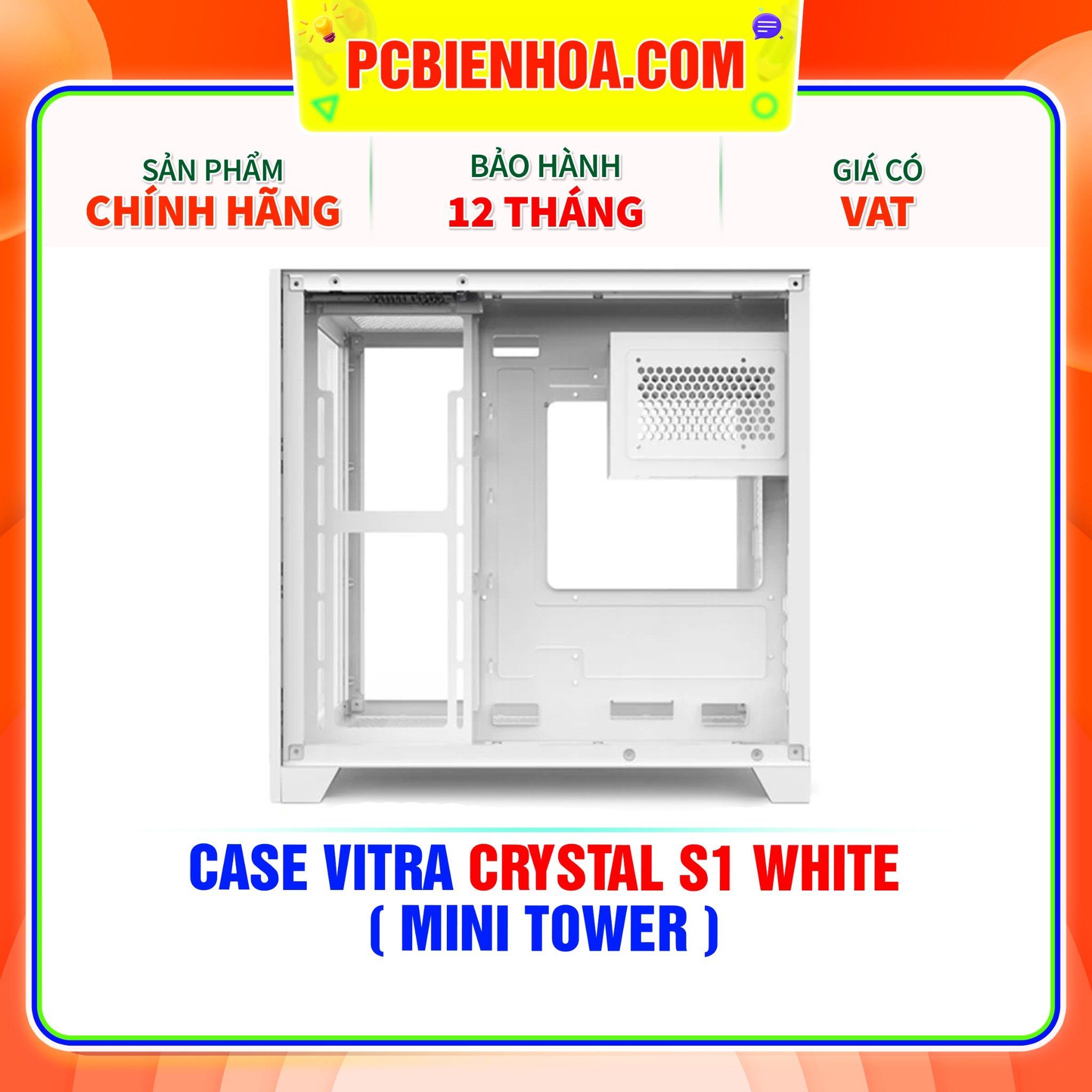  CASE VITRA CRYSTAL S1 WHITE ( MINI TOWER ) 