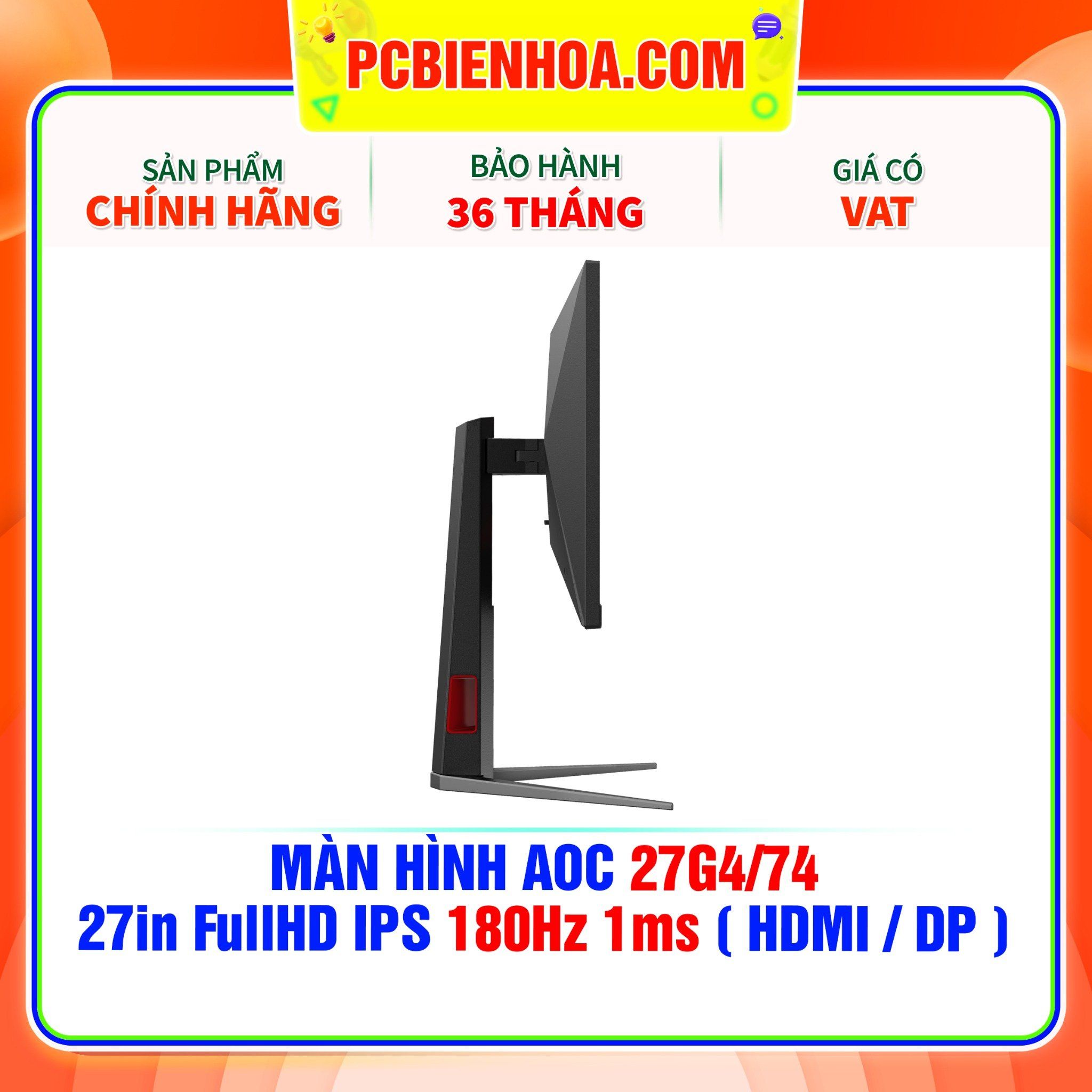  MÀN HÌNH AOC 27G4/74 - 27in FullHD IPS 180Hz 1ms ( HDMI / DP ) 