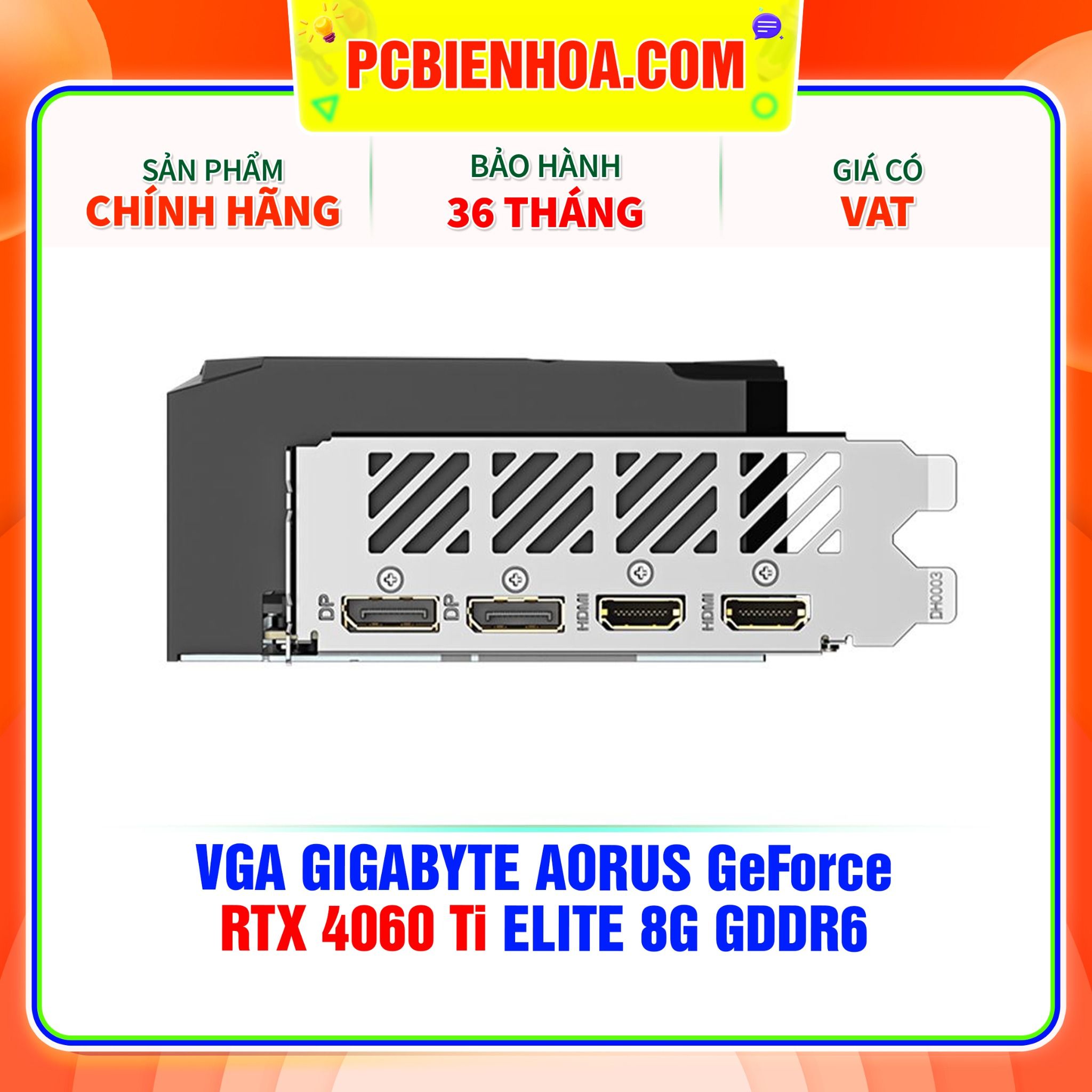  VGA GIGABYTE AORUS GeForce RTX 4060 Ti ELITE 8G GDDR6 (GV-N406TAORUS E-8GD) 