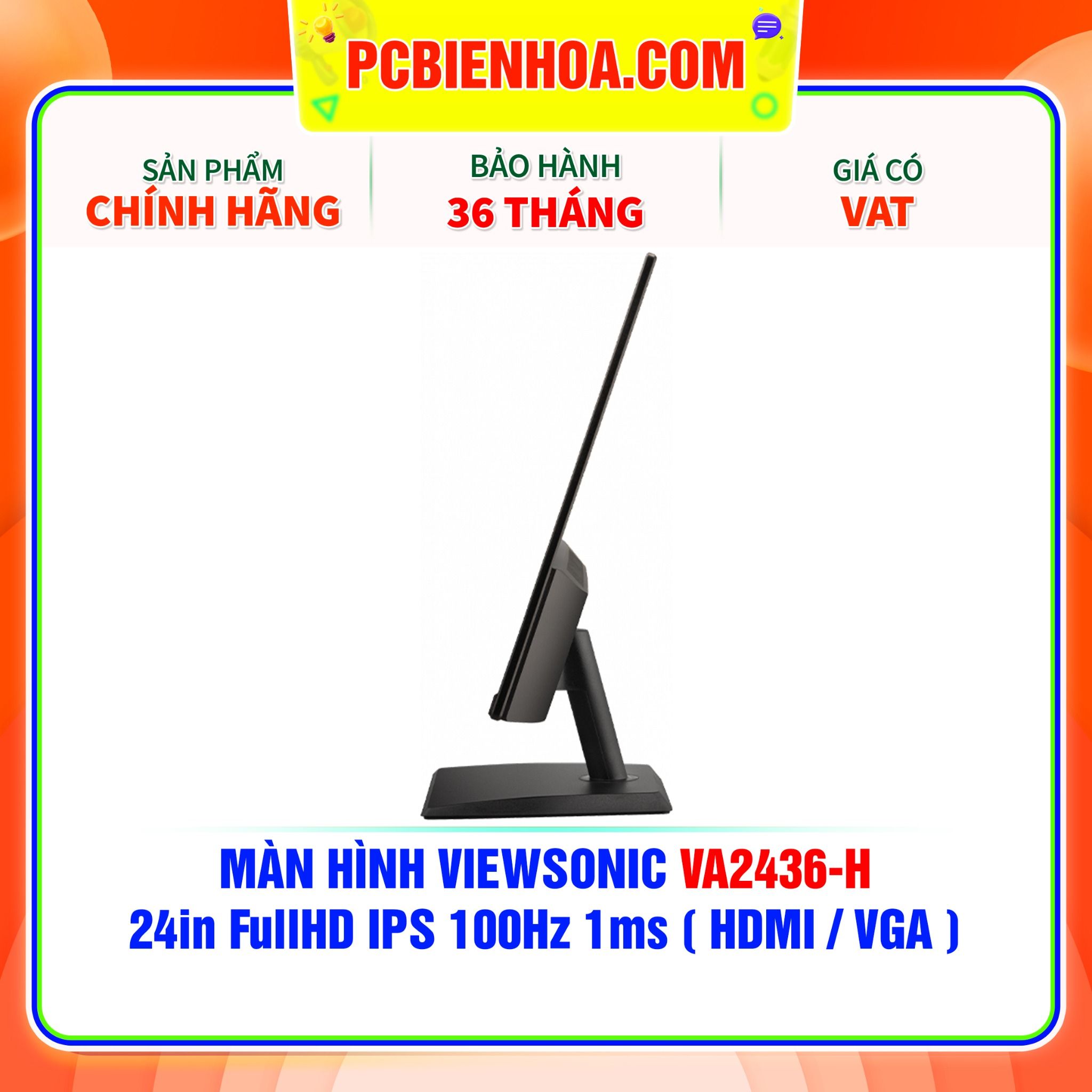  MÀN HÌNH VIEWSONIC VA2436-H 24in FullHD IPS 100Hz 1ms ( HDMI / VGA ) 