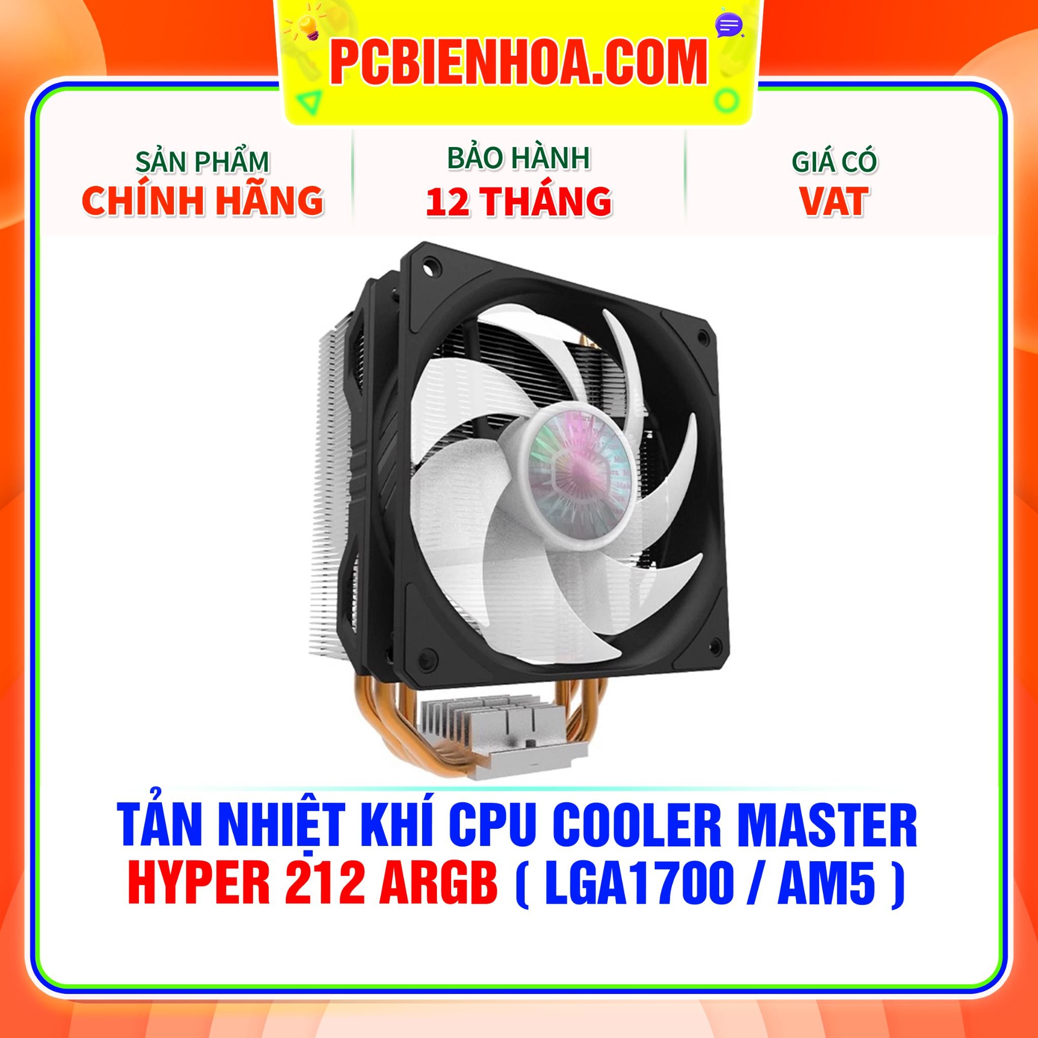  TẢN NHIỆT KHÍ CPU COOLER MASTER HYPER 212 ARGB ( HỖ TRỢ SOCKET LGA1700 / AM5 ) 