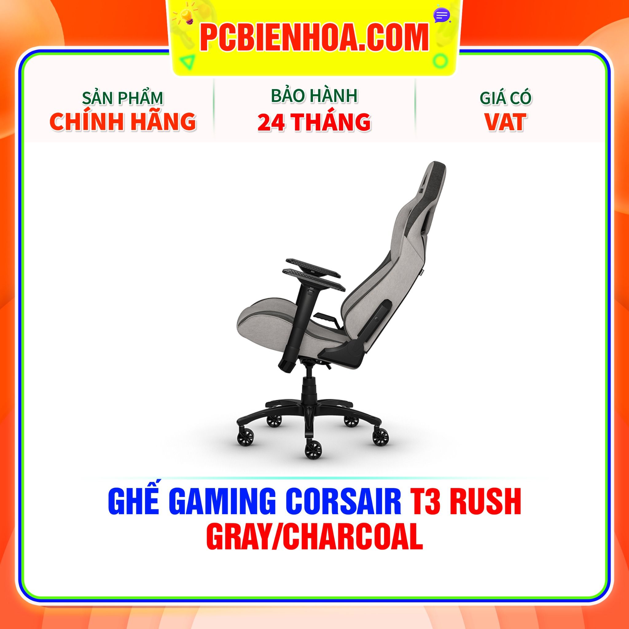  GHẾ GAMING CORSAIR T3 RUSH GRAY/CHARCOAL 