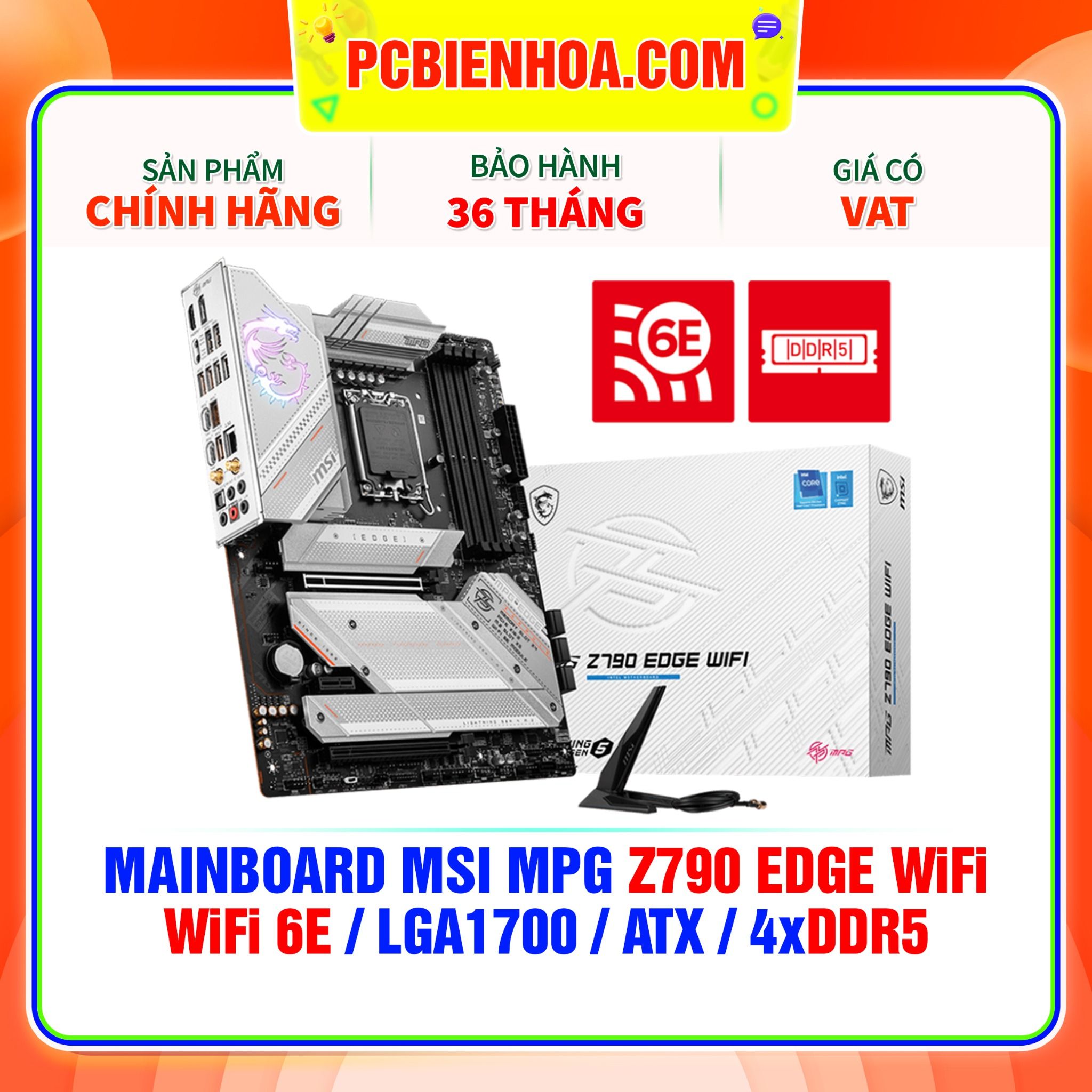  DDR5 - MAINBOARD MSI MPG Z790 EDGE WiFi ( WiFi 6E / LGA1700 / ATX / 4xDDR5 ) 