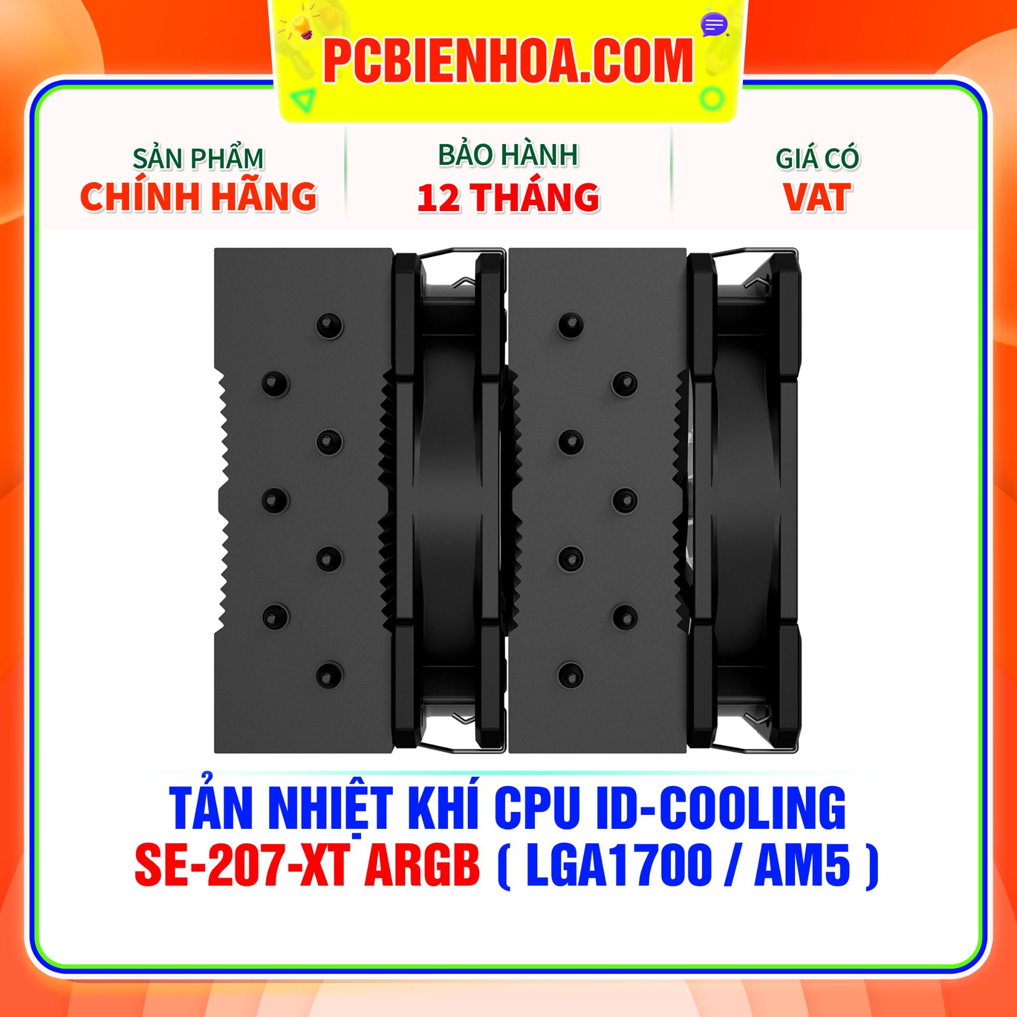  TẢN NHIỆT KHÍ CPU ID-COOLING SE-207-XT ARGB BLACK ( HỖ TRỢ SOCKET LGA1700 / AM5 ) 