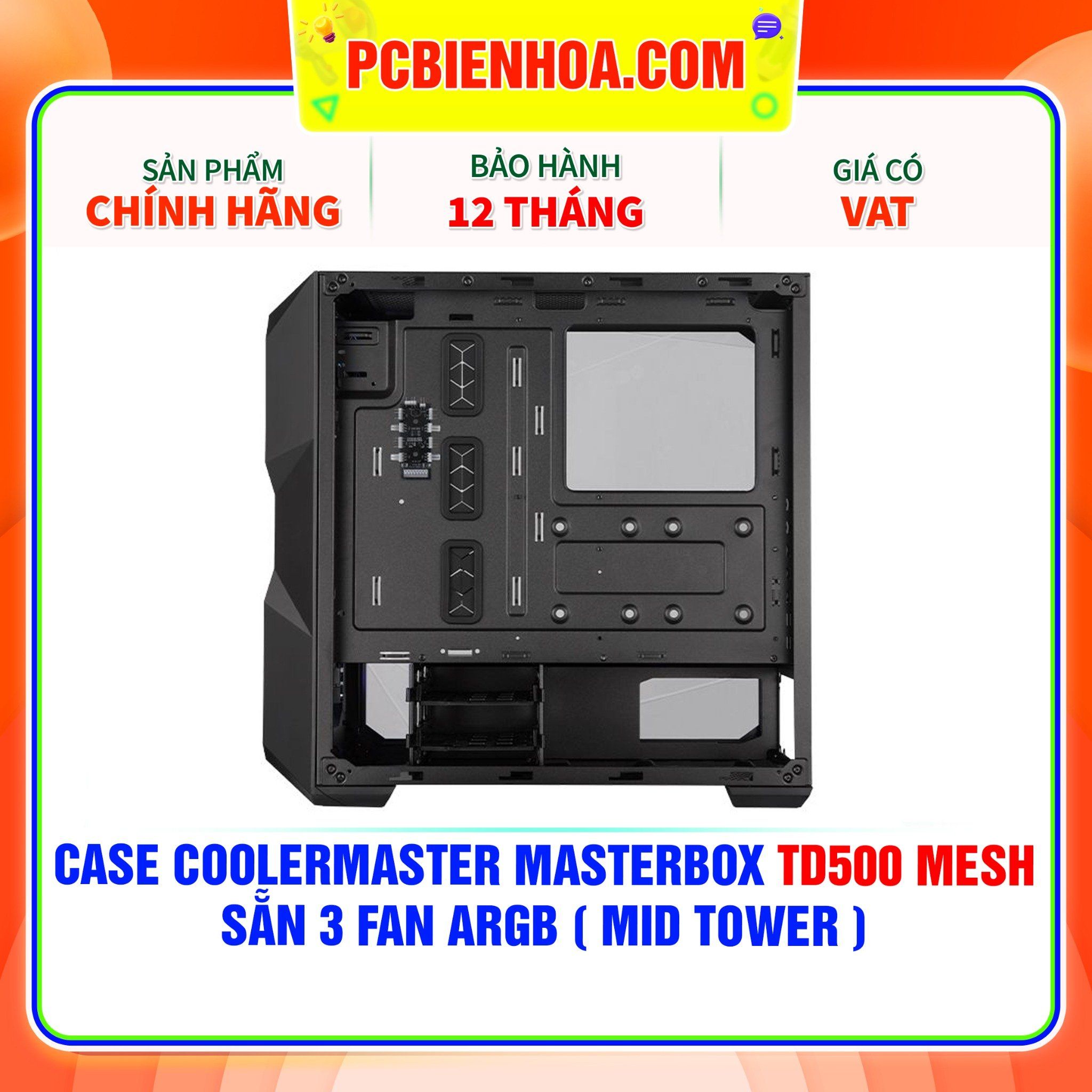  CASE COOLERMASTER MASTERBOX TD500 MESH - SẴN 3 FAN ARGB ( MID TOWER ) 