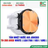  TẢN NHIỆT NƯỚC AIO JONSBO TH-360 ARGB WHITE ( HỖ TRỢ SOCKET LGA1700|1851 / AM5 ) 