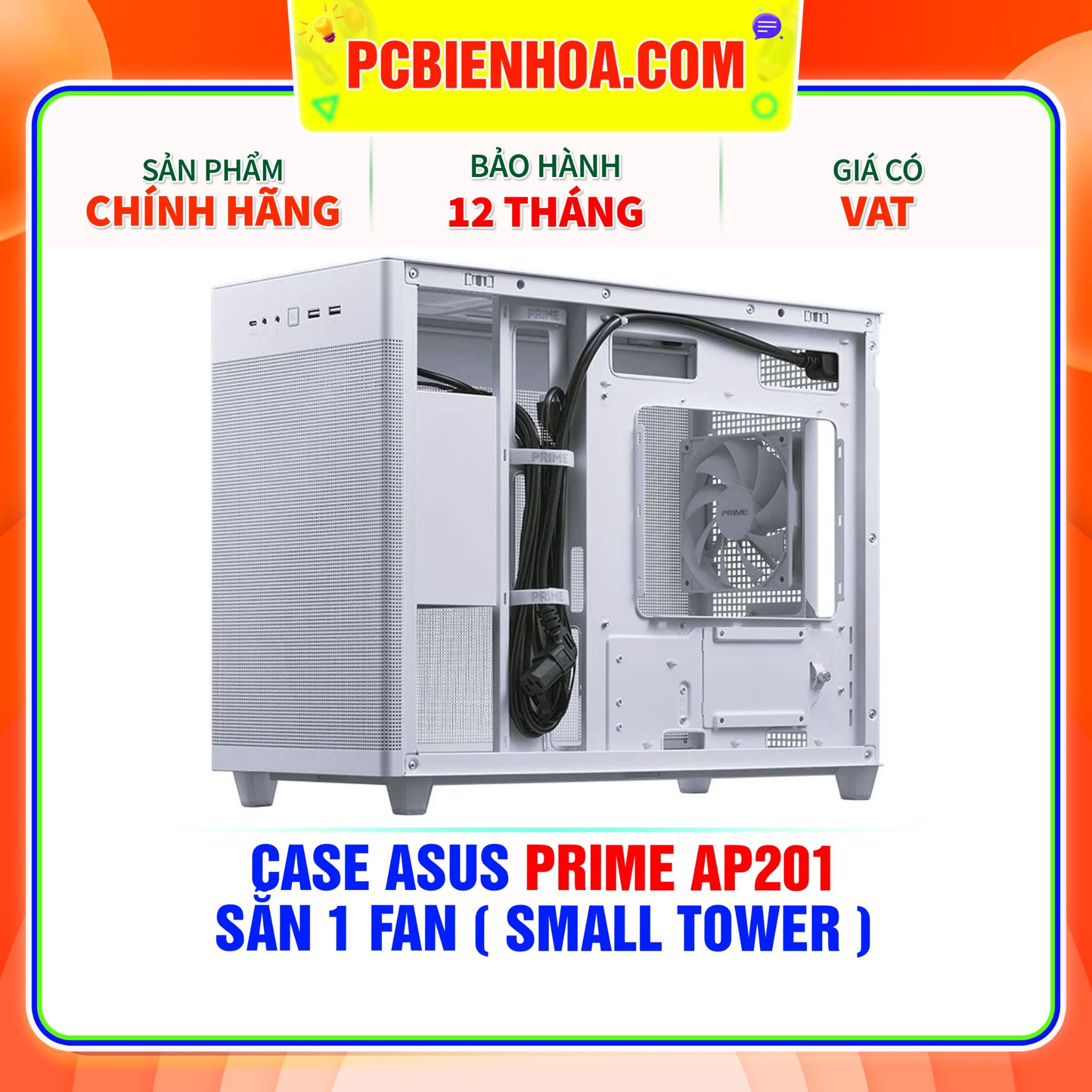  CASE ASUS PRIME AP201 - SẴN 1 FAN ( SMALL TOWER ) 