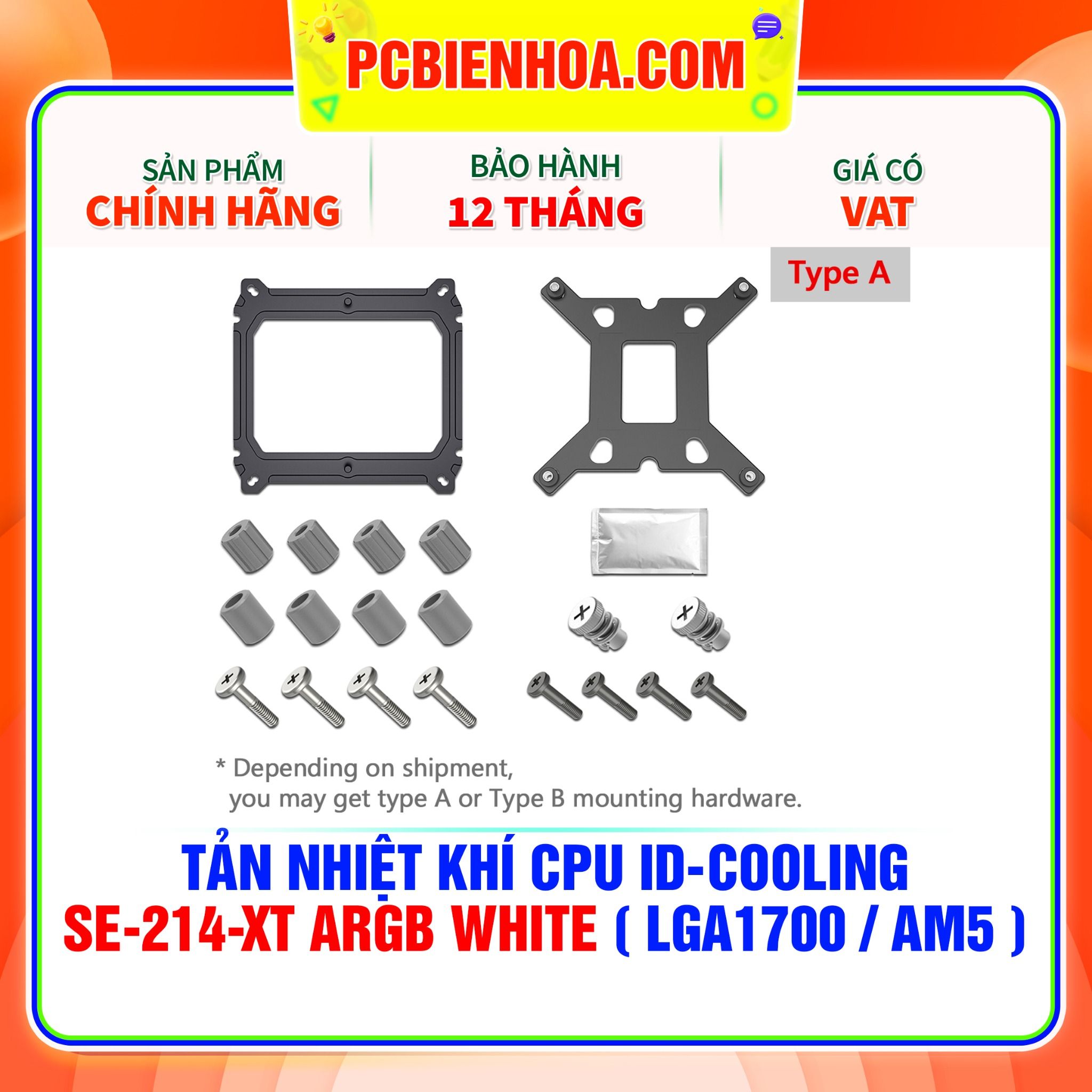  TẢN NHIỆT KHÍ CPU ID-COOLING SE-214-XT ARGB WHITE ( HỖ TRỢ SOCKET LGA1700 / AM5 ) 