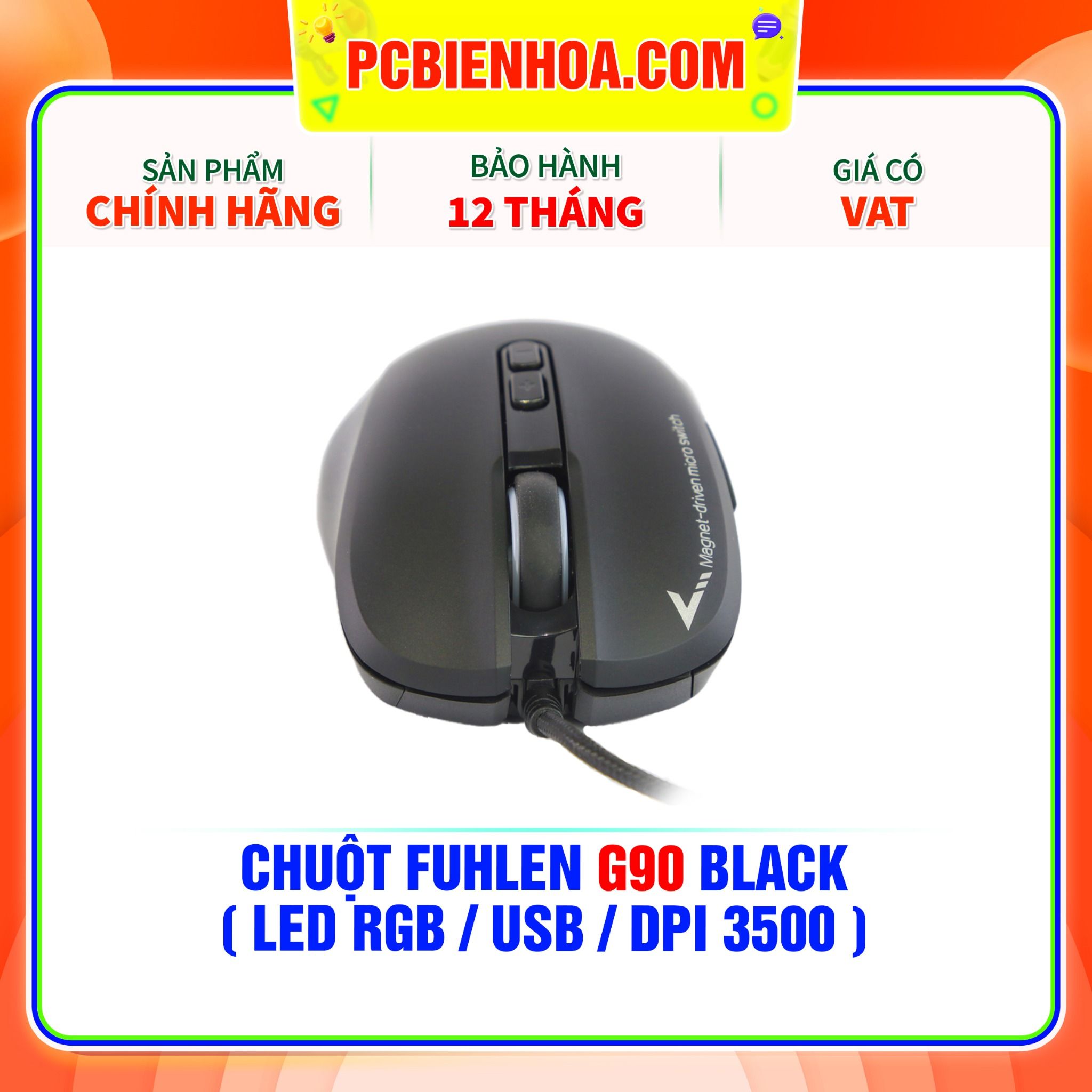  CHUỘT FUHLEN G90 BLACK ( LED RGB / USB / DPI 3500 ) 