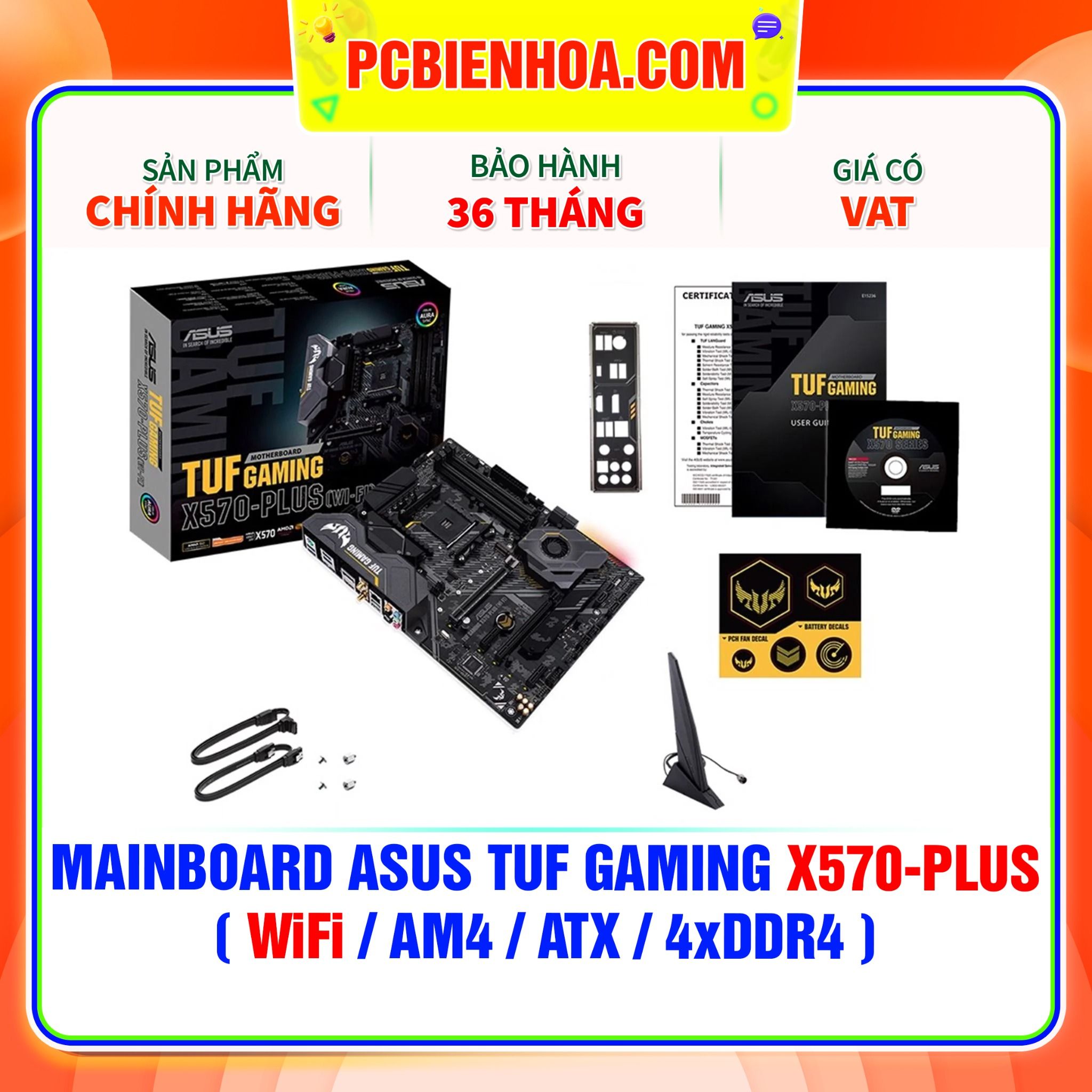  MAINBOARD ASUS TUF GAMING X570-PLUS ( WiFi / AM4 / ATX / 4xDDR4 ) 