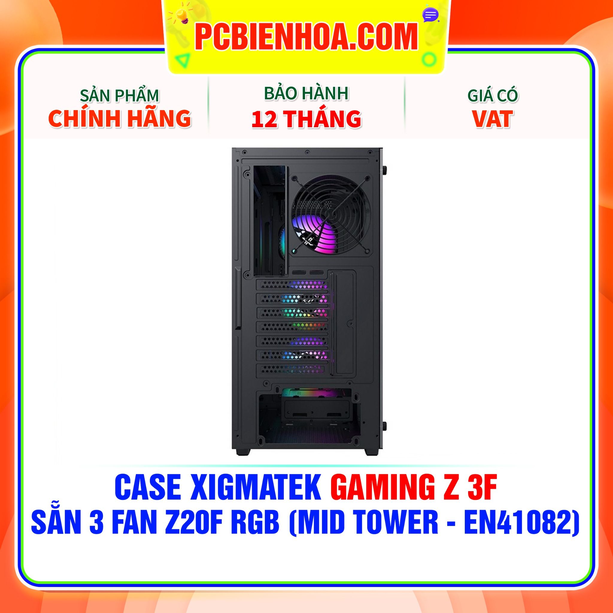  CASE XIGMATEK GAMING Z 3F - SẴN 3 FAN Z20F RGB ( MID TOWER - EN41082 ) 