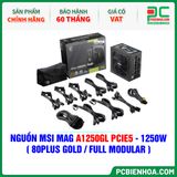  NGUỒN MSI MAG A1250GL PCIE5 - 1250W ( 80PLUS GOLD / FULL MODULAR ) 