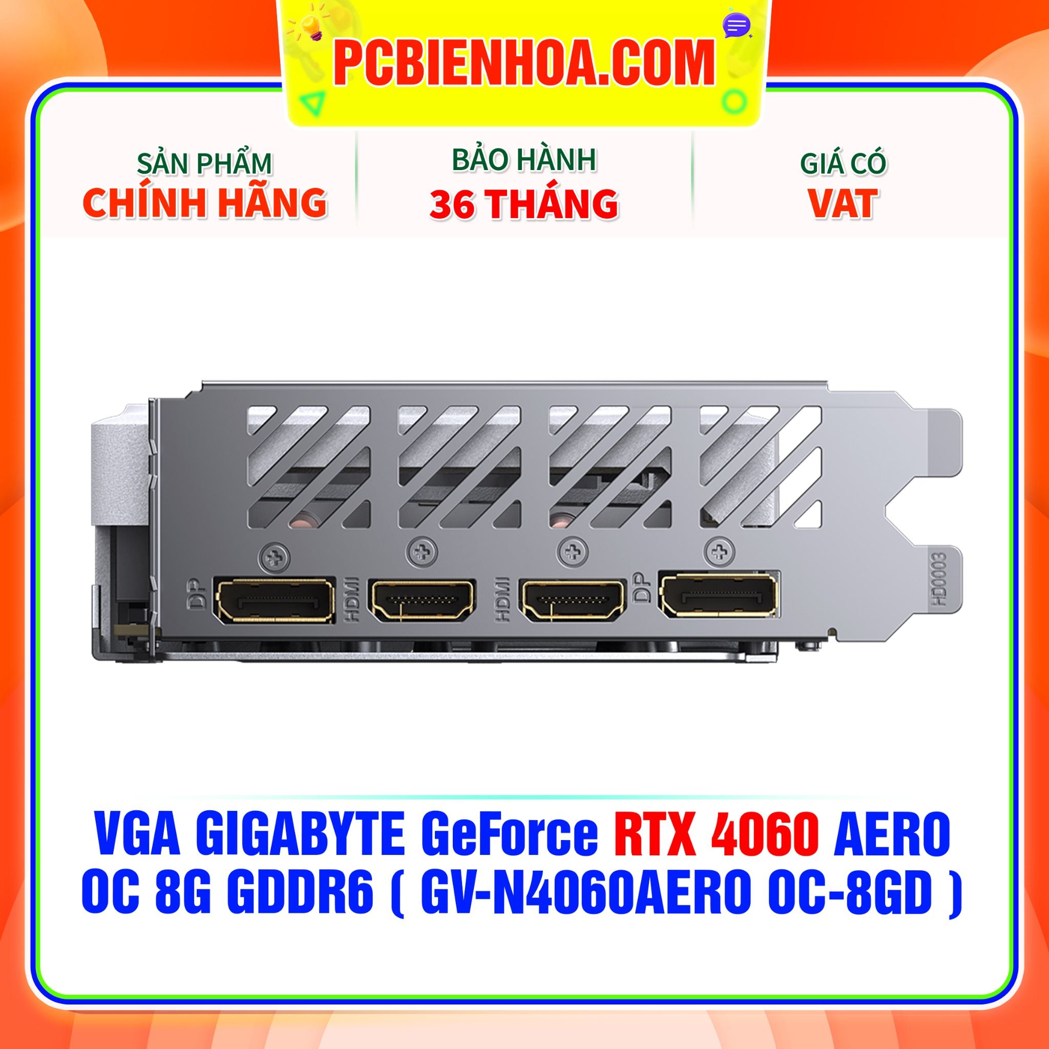 VGA GIGABYTE GeForce RTX 4060 AERO OC 8G GDDR6 ( GV-N4060AERO OC-8GD ) 