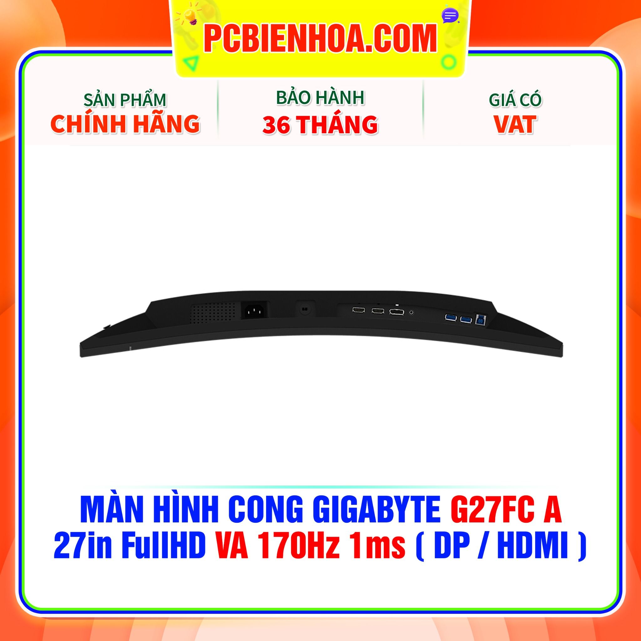  MÀN HÌNH CONG GIGABYTE G27FC A 27in FullHD VA 170Hz 1ms ( DP / HDMI ) 