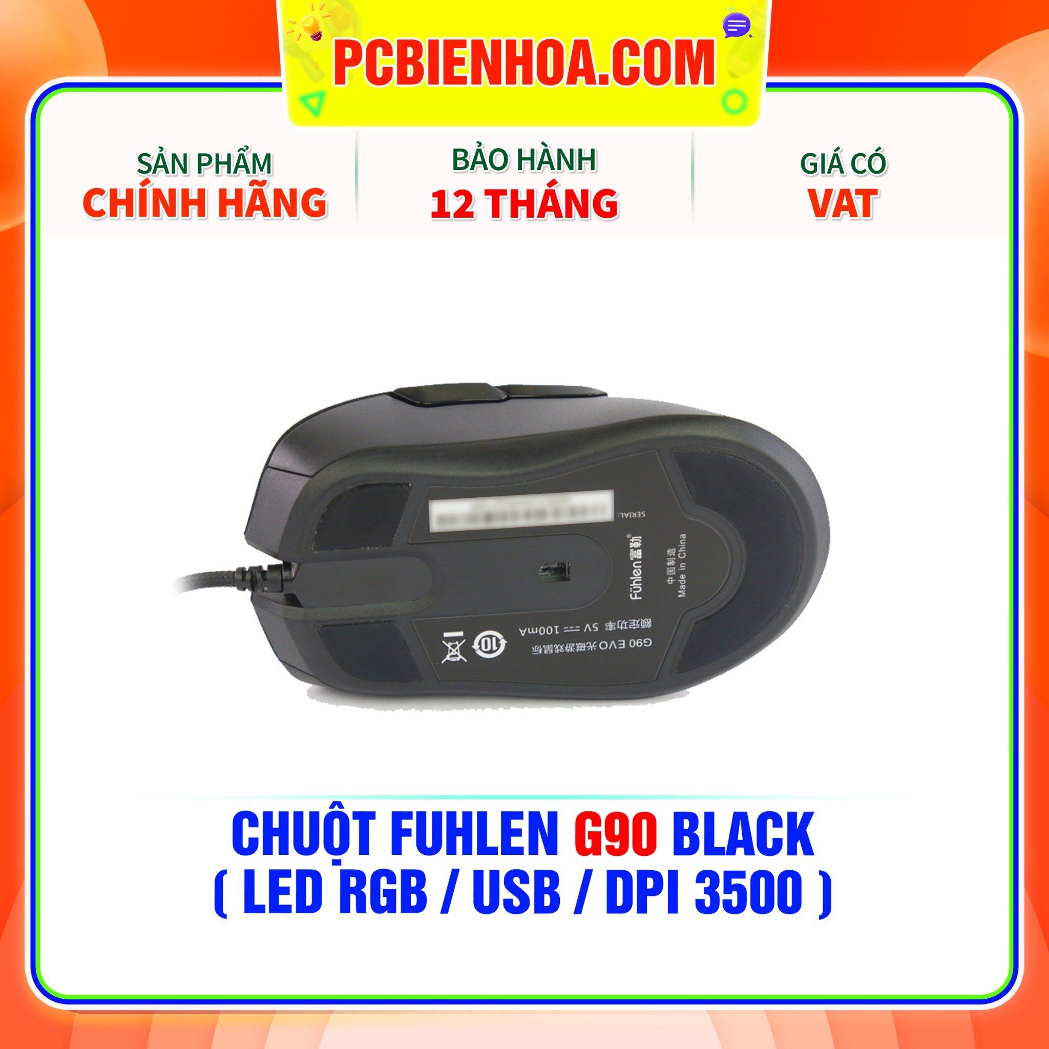  CHUỘT FUHLEN G90 BLACK ( LED RGB / USB / DPI 3500 ) 