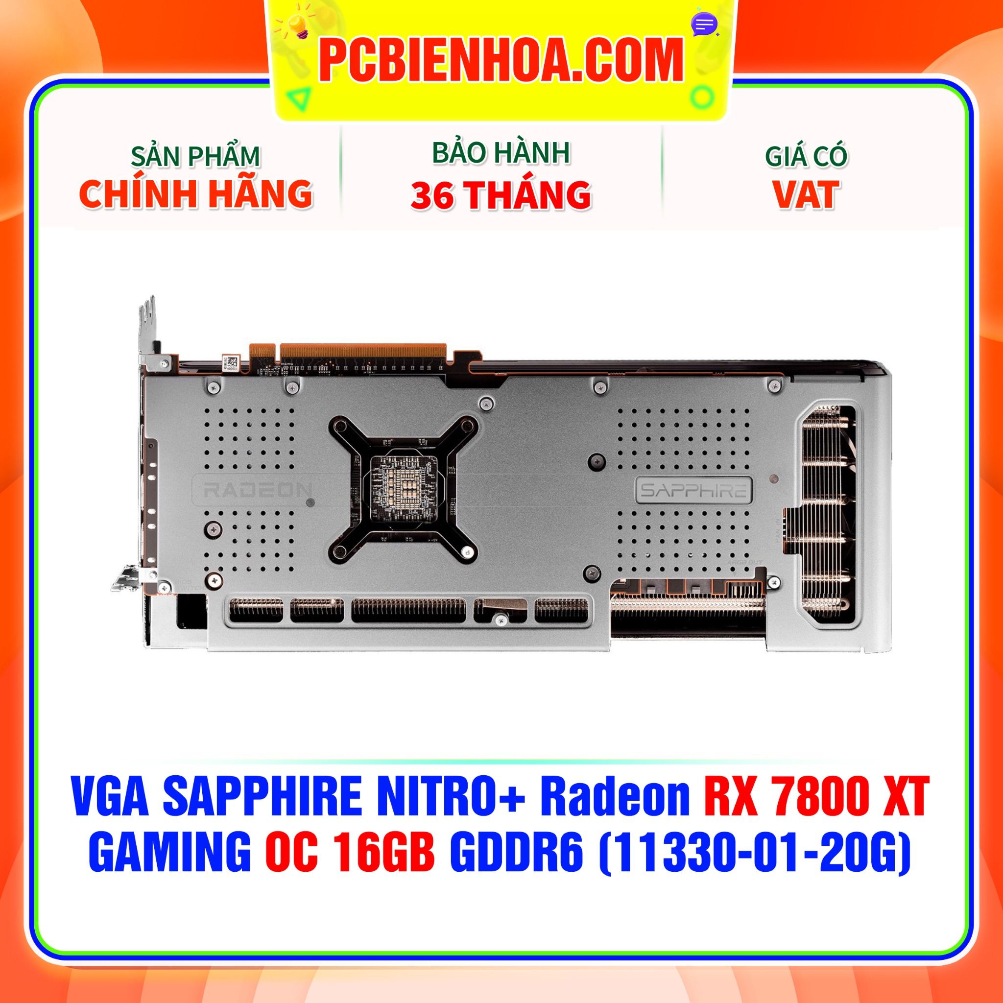  VGA SAPPHIRE NITRO+ Radeon RX 7800 XT GAMING OC 16GB GDDR6 (11330-01-20G) 