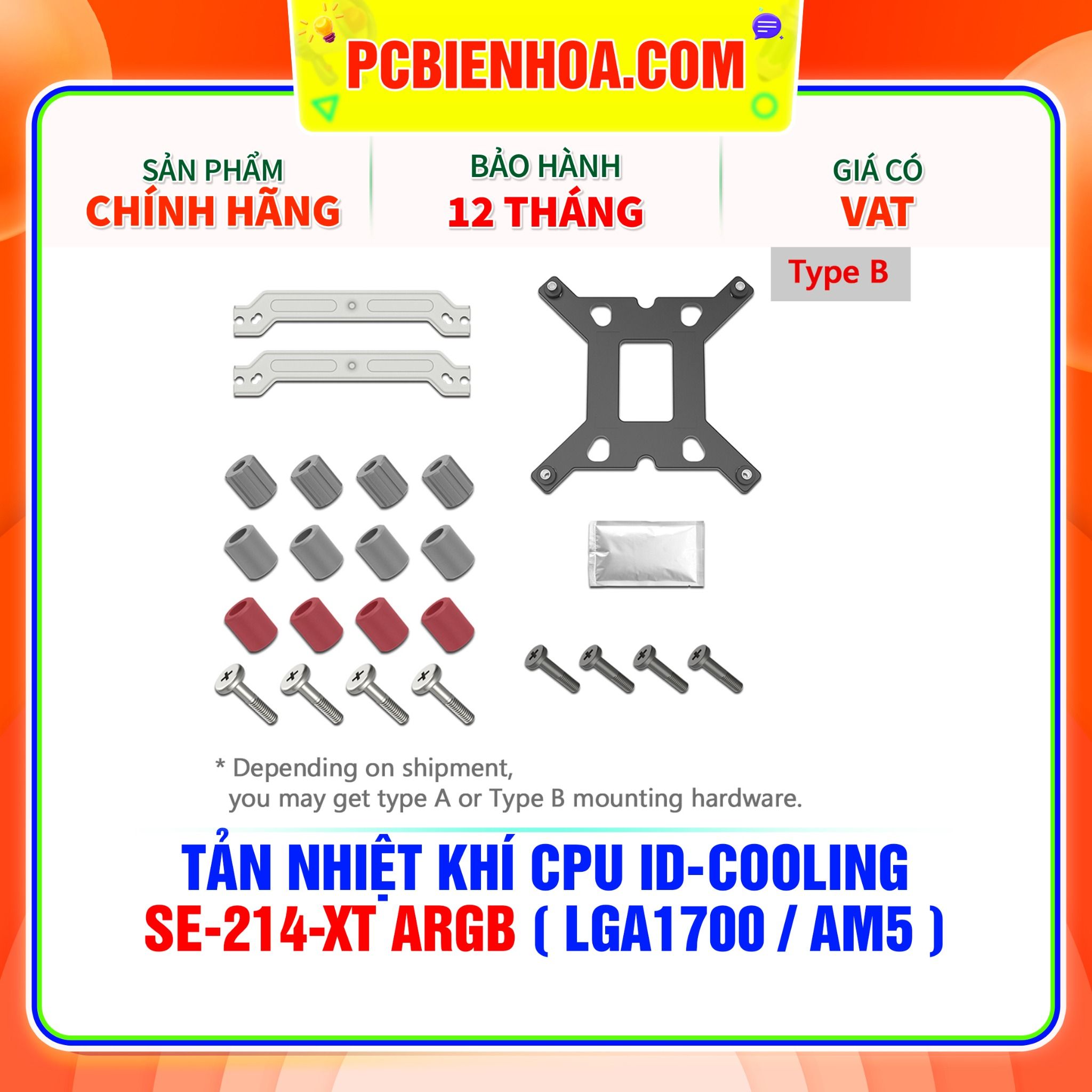  TẢN NHIỆT KHÍ CPU ID-COOLING SE-214-XT ARGB ( HỖ TRỢ SOCKET LGA1700 / AM5 ) 