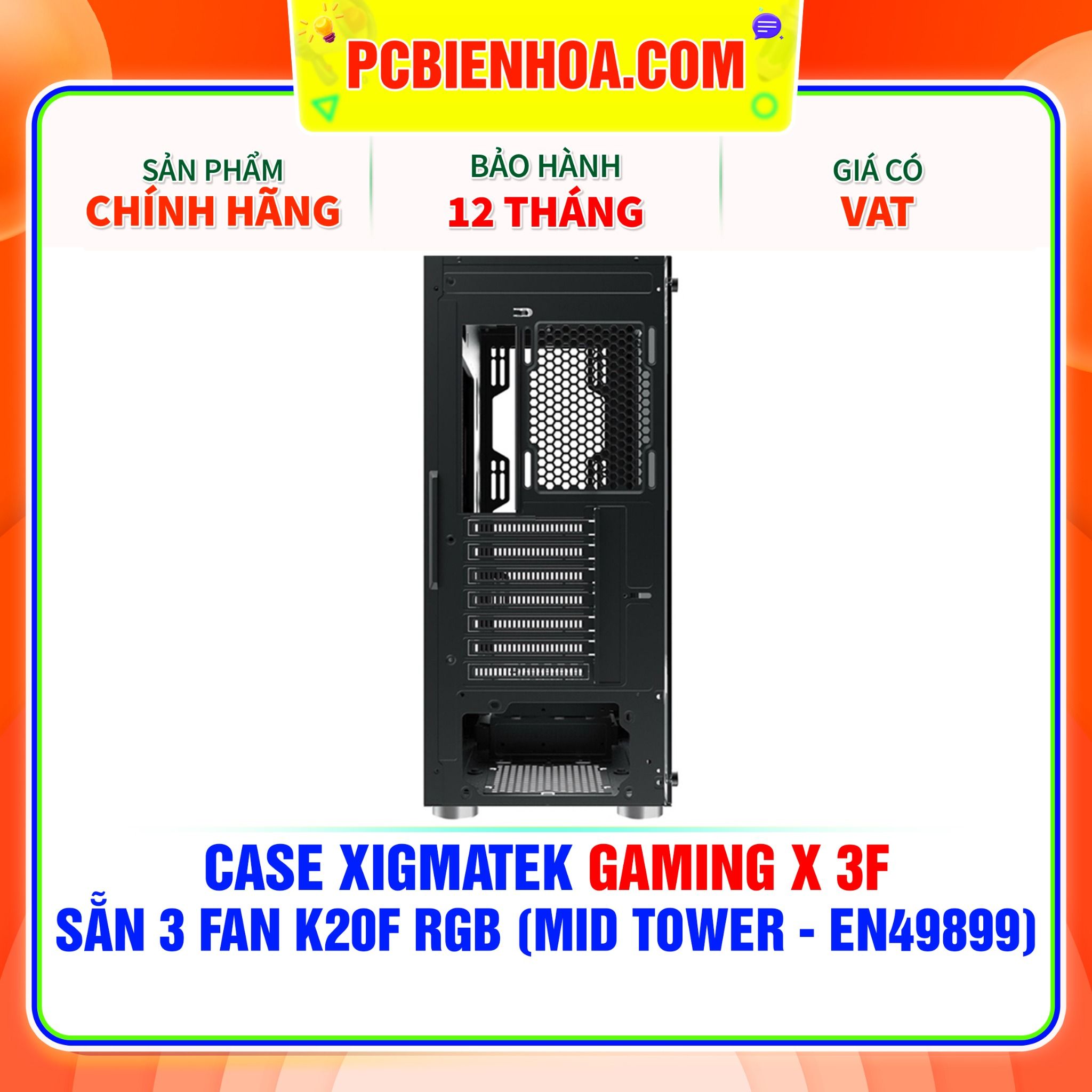  CASE XIGMATEK GAMING X 3F - SẴN 3 FAN K20F RGB ( MID TOWER - EN49899 ) 