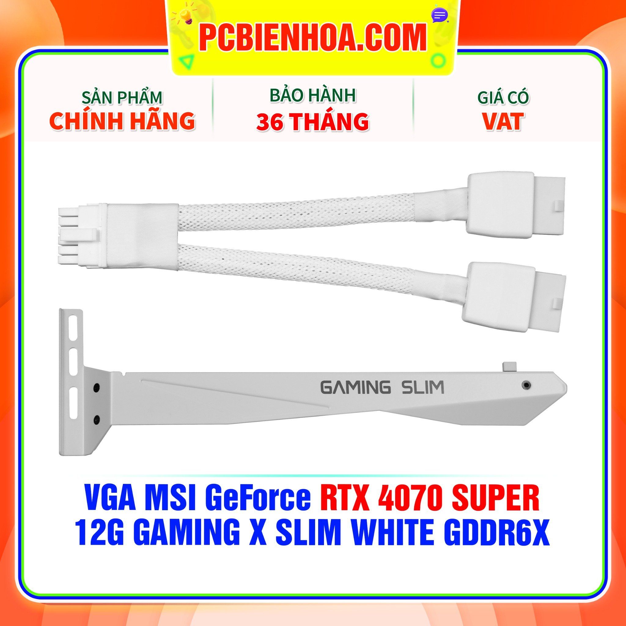  VGA MSI GeForce RTX 4070 SUPER 12G GAMING X SLIM WHITE GDDR6X 