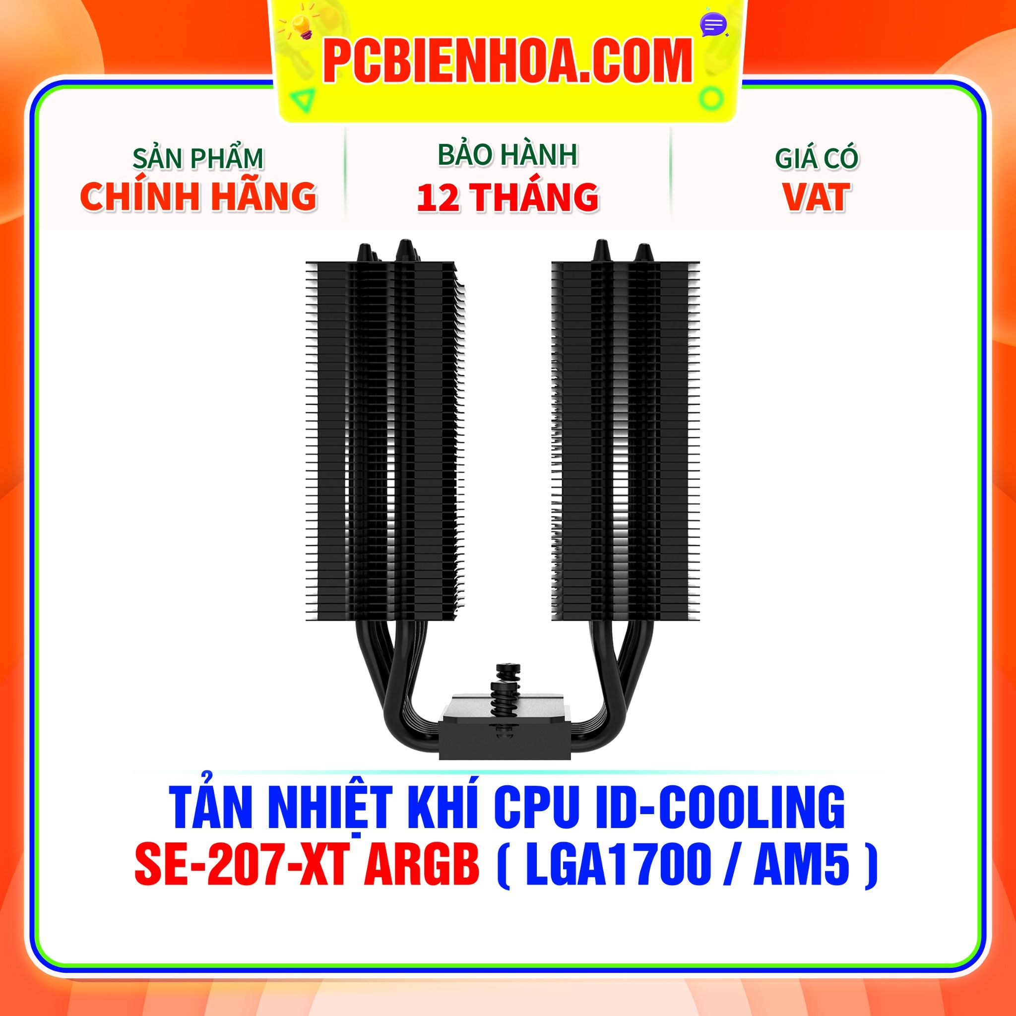  TẢN NHIỆT KHÍ CPU ID-COOLING SE-207-XT ARGB BLACK ( HỖ TRỢ SOCKET LGA1700 / AM5 ) 