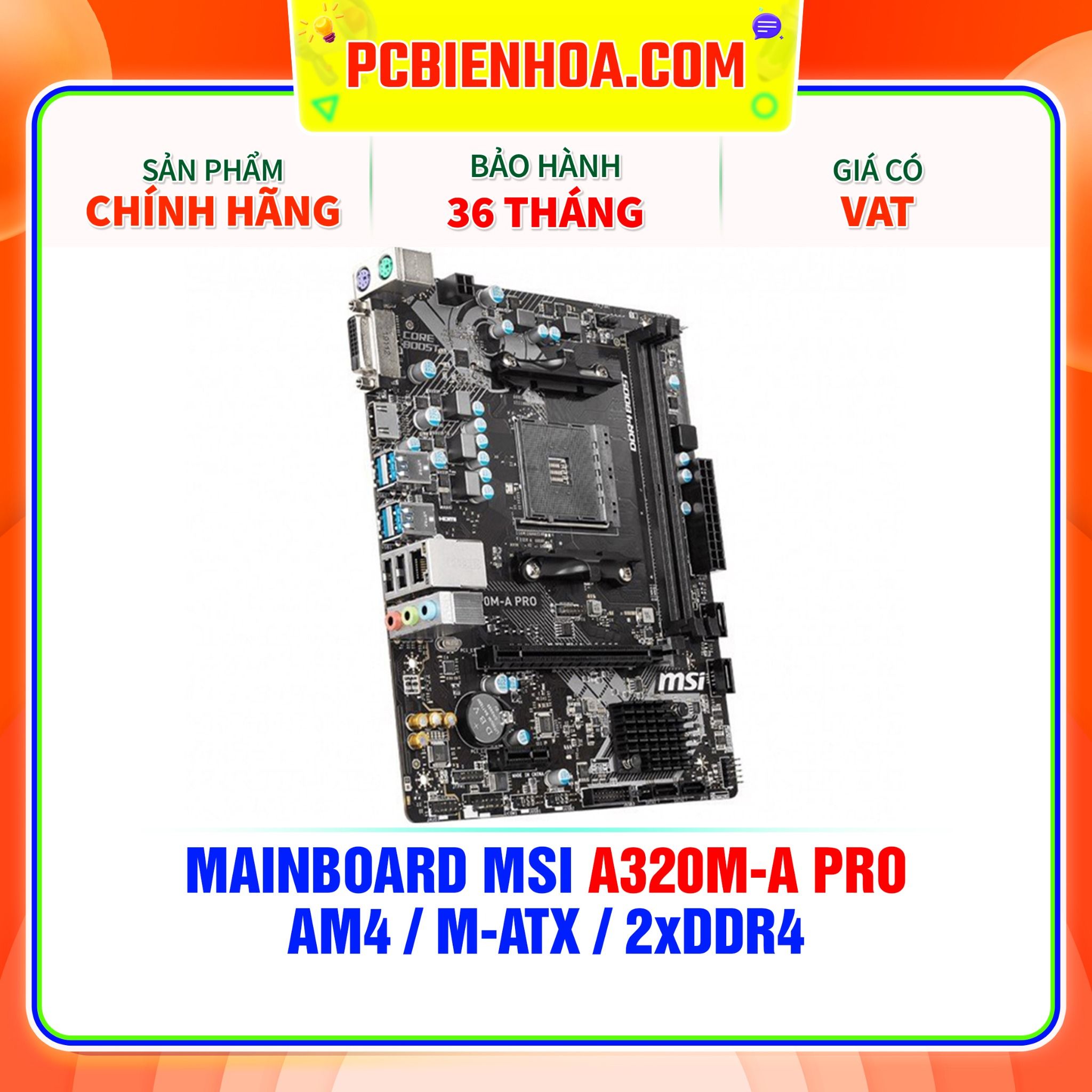  MAINBOARD MSI A320M-A PRO ( AM4 / m-ATX / 2xDDR4 ) 