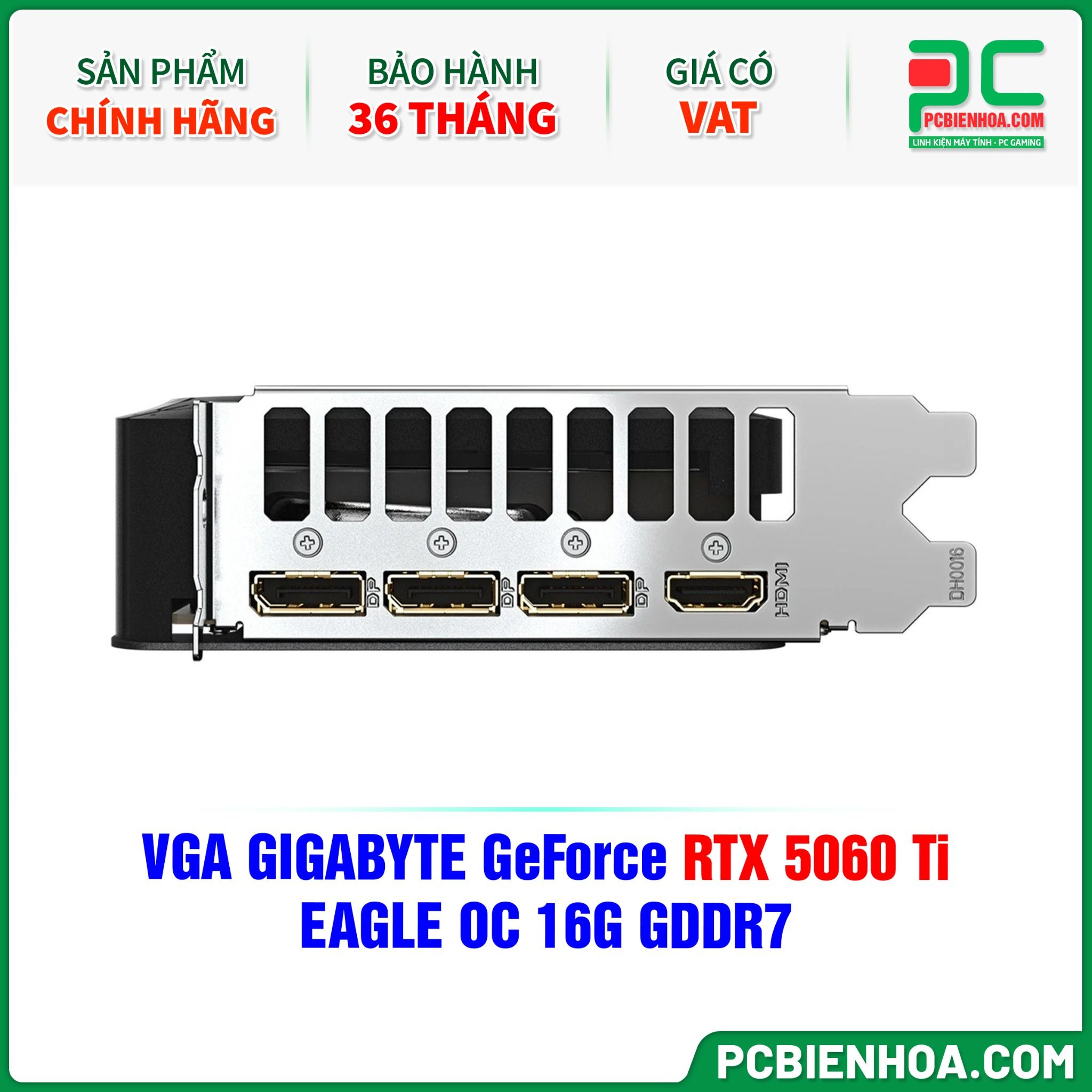  VGA GIGABYTE GeForce RTX 5060 Ti EAGLE OC 16G GDDR7 (GV-N506TEAGLE OC-16GD) 