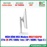  MÀN HÌNH MSI Modern MD272QXPW TRẮNG - 27in 2K IPS 100Hz 1ms ( DP / HDMI / Type-C ) 