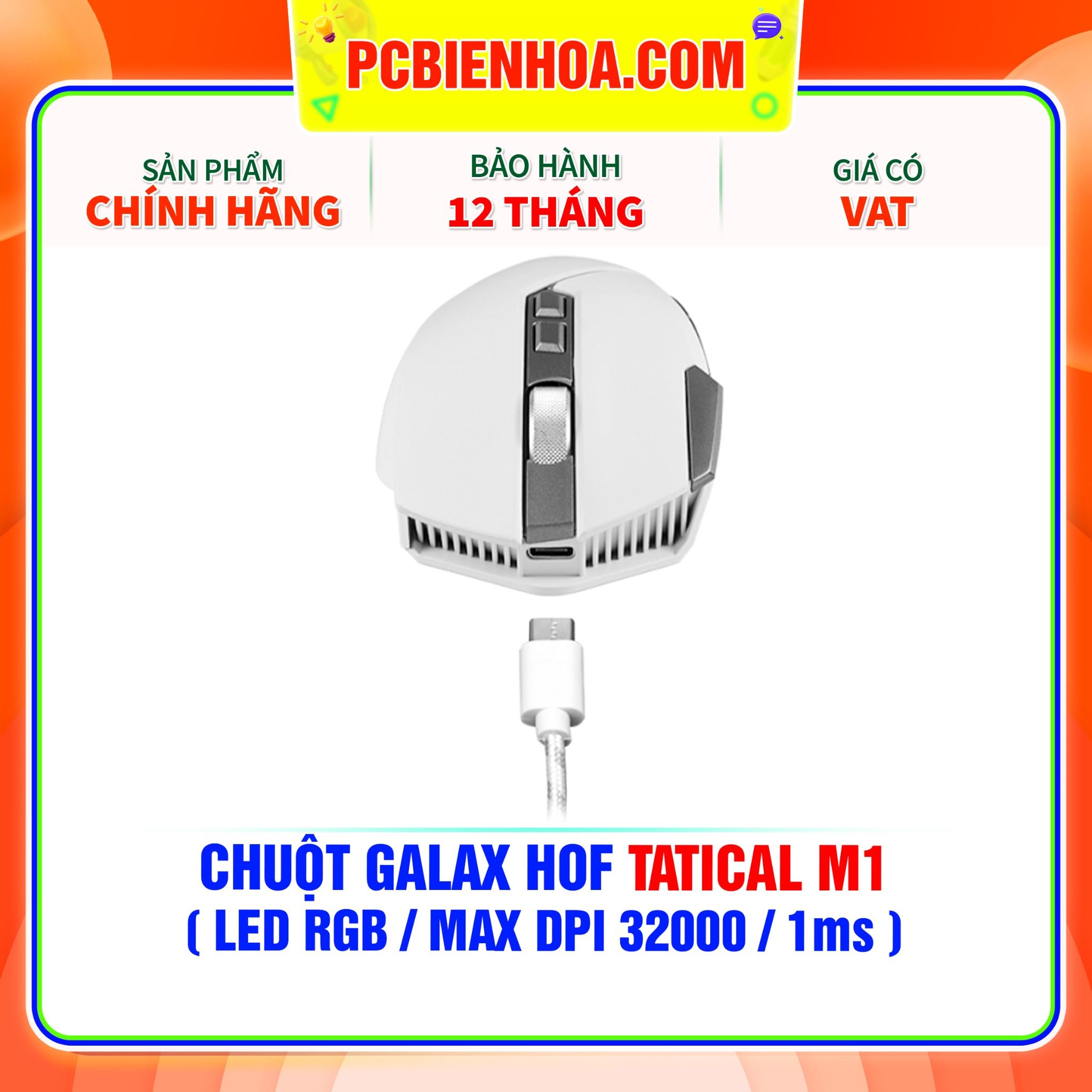  CHUỘT GALAX HOF TATICAL M1 ( LED RGB / MAX DPI 32000 / 1ms ) 