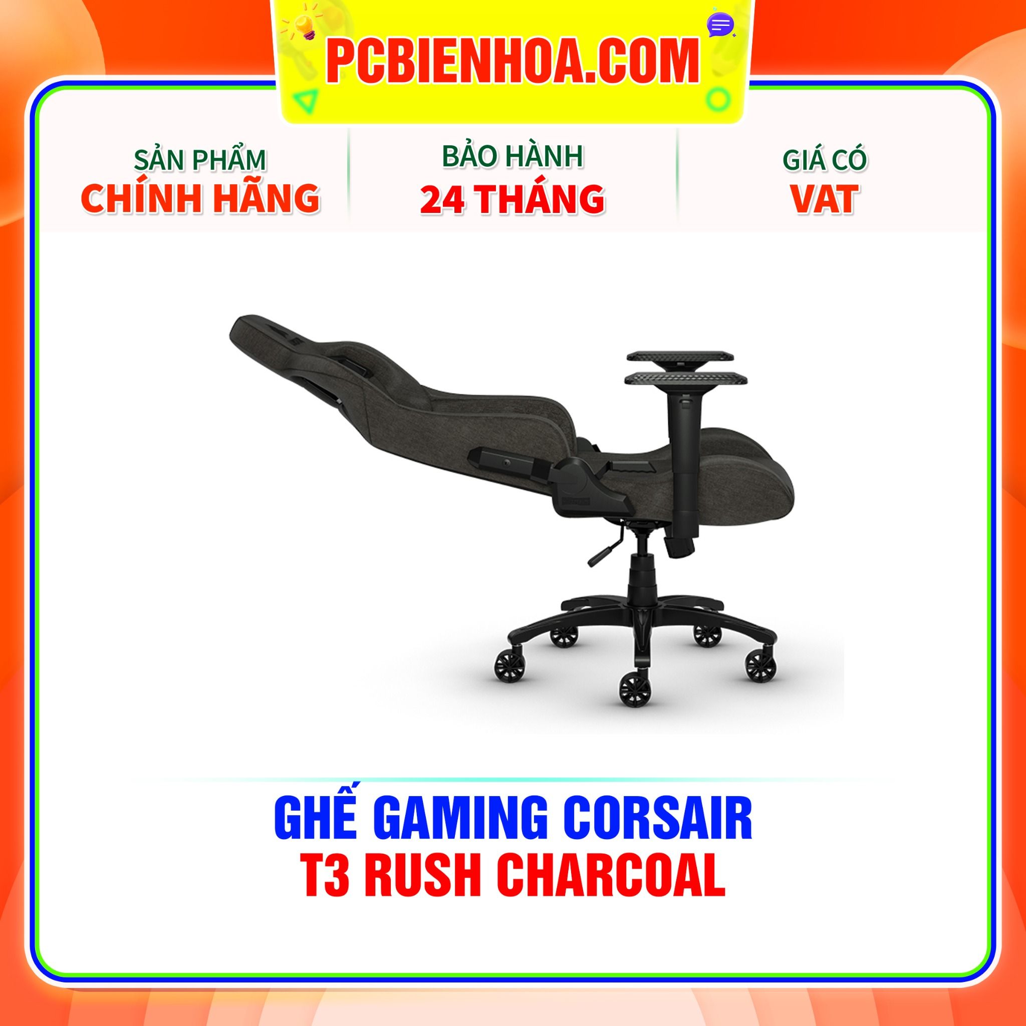  GHẾ GAMING CORSAIR T3 RUSH CHARCOAL 