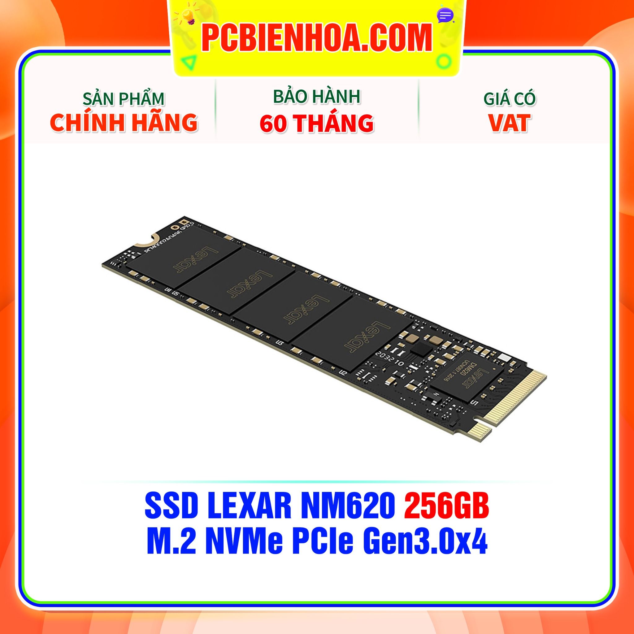  SSD LEXAR NM620 256GB - M.2 NVMe PCIe Gen3.0x4 (LNM620X256G-RNNNG) 