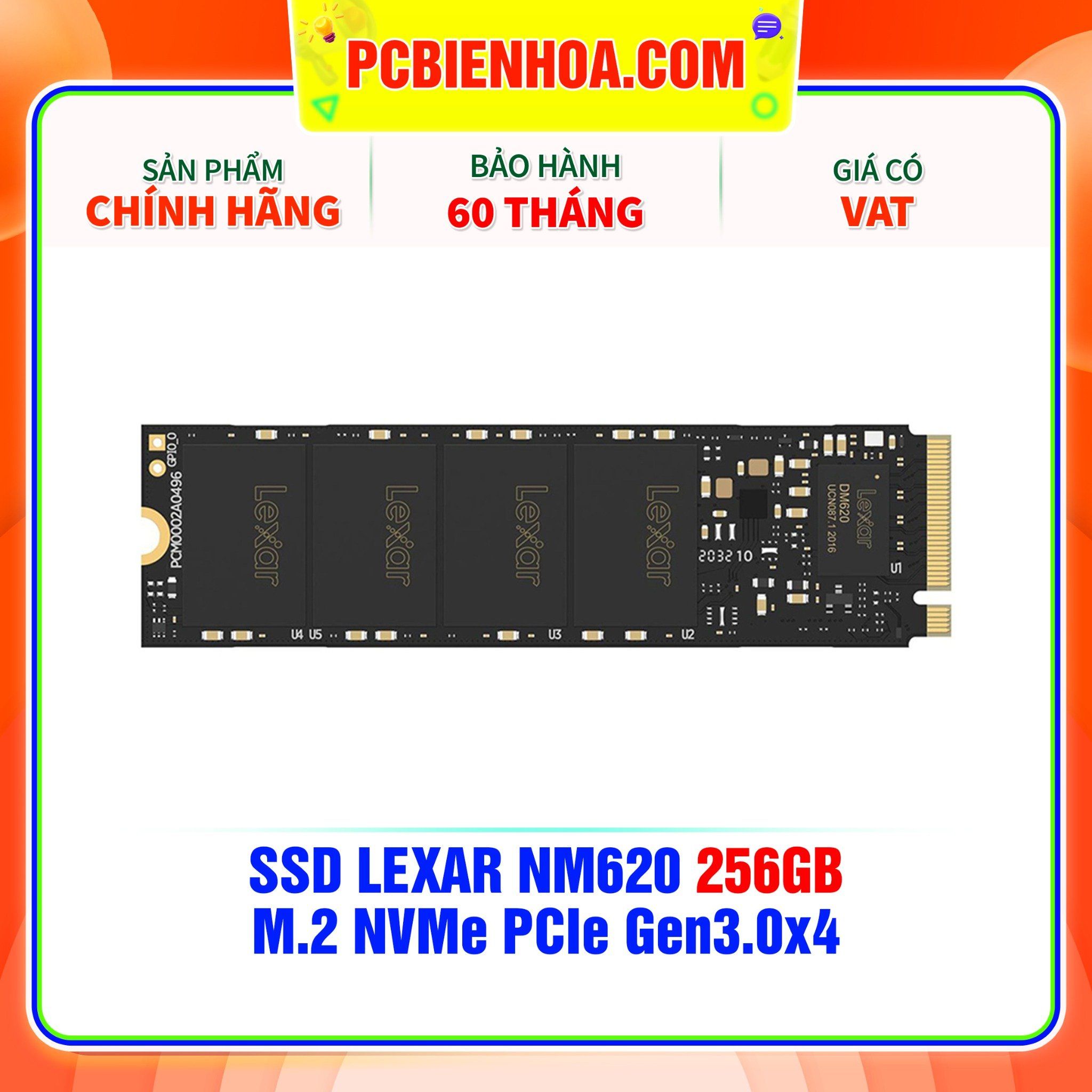  SSD LEXAR NM620 256GB - M.2 NVMe PCIe Gen3.0x4 (LNM620X256G-RNNNG) 