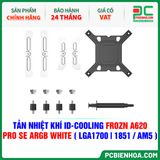  TẢN NHIỆT KHÍ ID-COOLING FROZN A620 PRO SE ARGB WHITE ( HỖ TRỢ SOCKET LGA1700|1851 / AM5 ) 