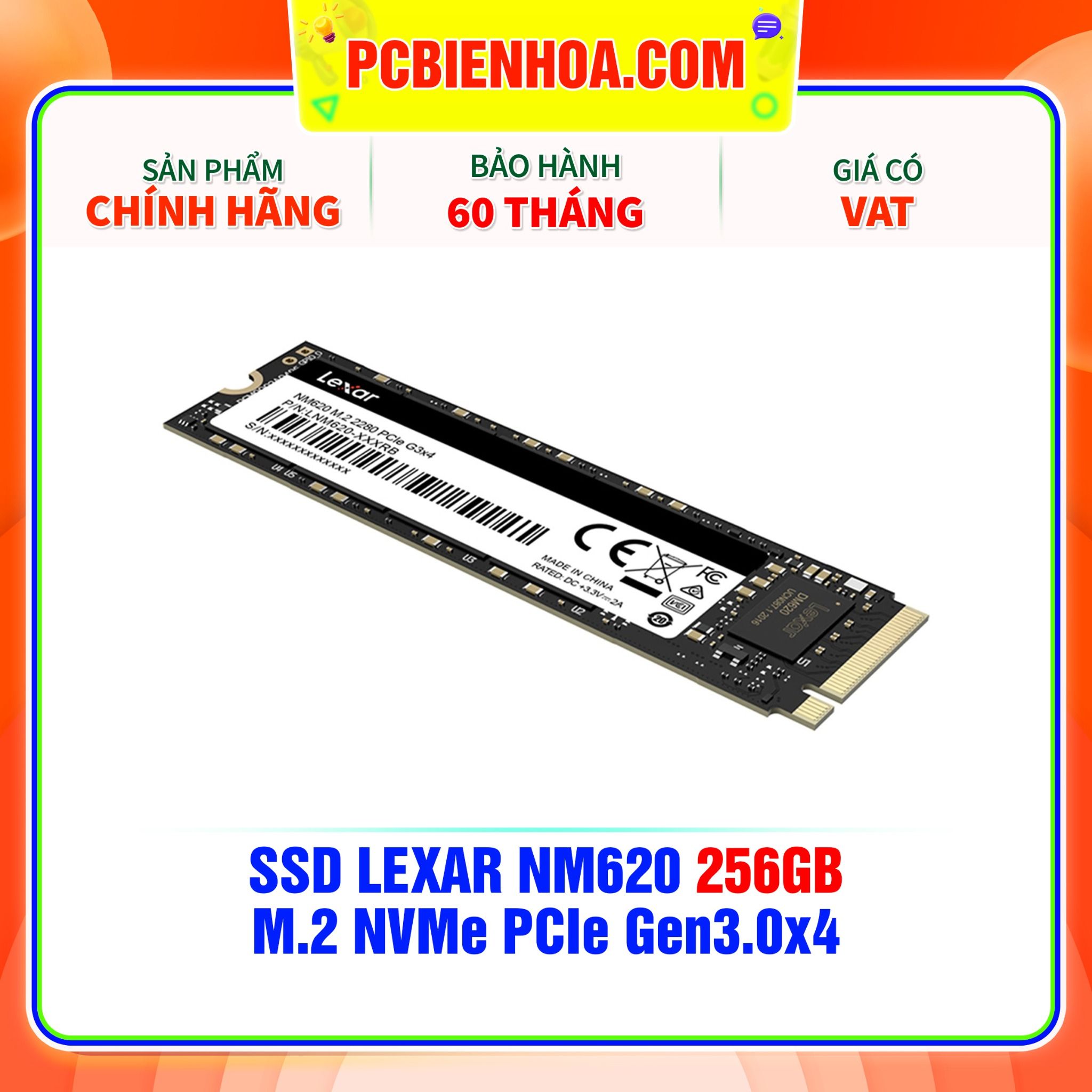  SSD LEXAR NM620 256GB - M.2 NVMe PCIe Gen3.0x4 (LNM620X256G-RNNNG) 