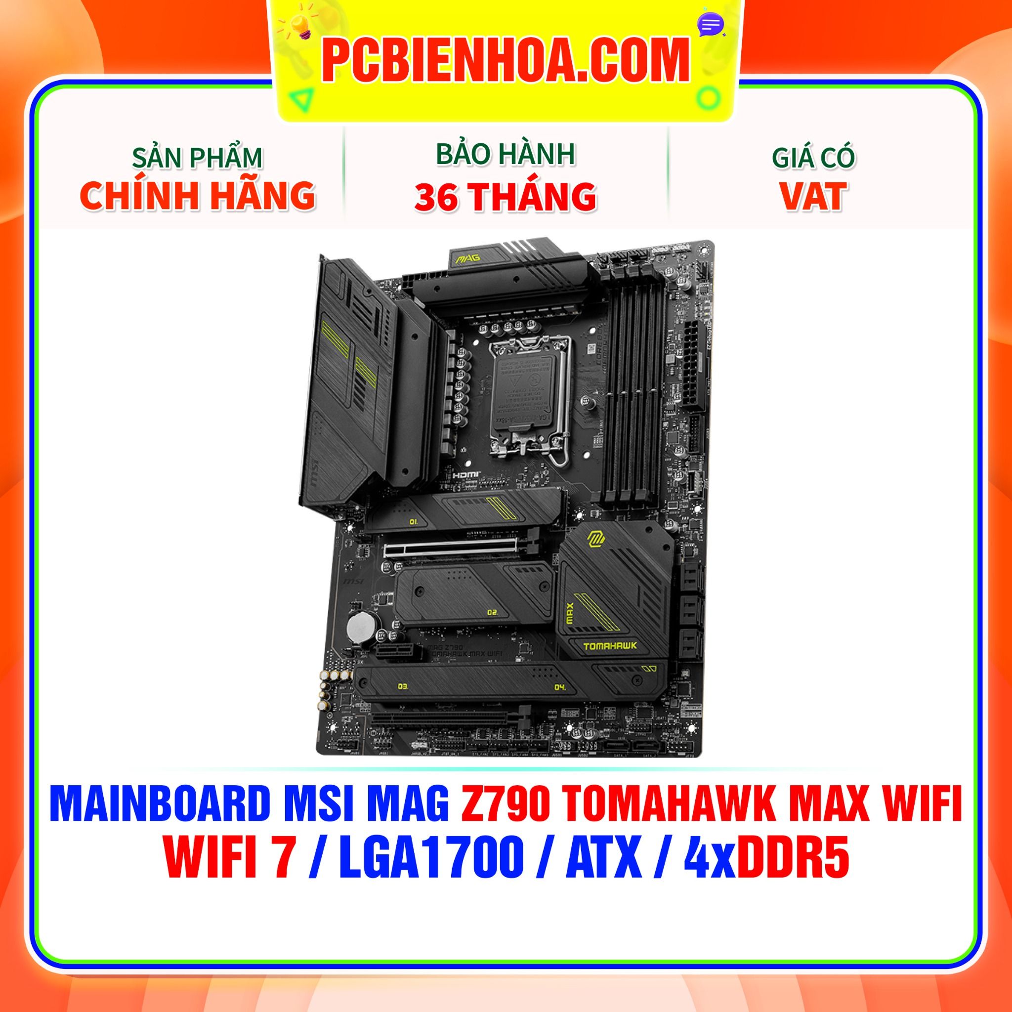  DDR5 - MAINBOARD MSI MAG Z790 TOMAHAWK MAX WIFI ( WIFI 7 / LGA1700 / ATX / 4xDDR5 ) 