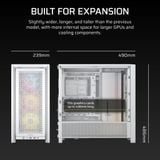  CASE CORSAIR FRAME 4000D RS ARGB WHITE - KÈM 3 FAN ARGB ( MID TOWER ) 