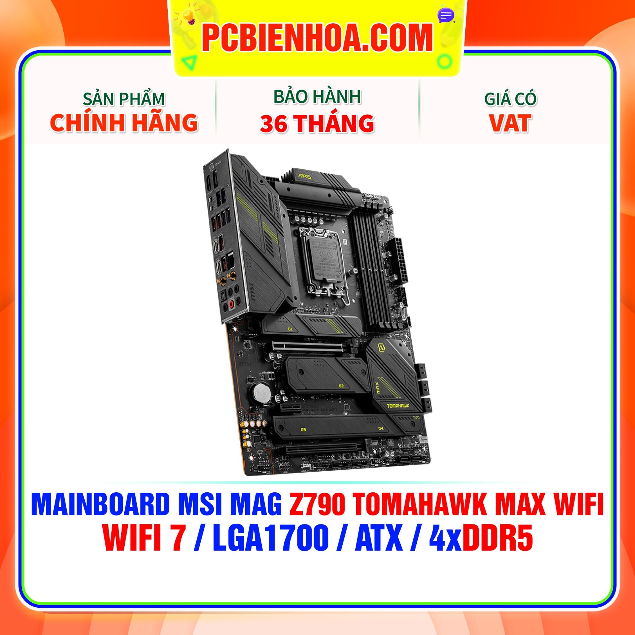  DDR5 - MAINBOARD MSI MAG Z790 TOMAHAWK MAX WIFI ( WIFI 7 / LGA1700 / ATX / 4xDDR5 ) 