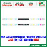  RAM CORSAIR DOMINATOR PLATINUM WHITE RGB - 32GB (2x16GB) 6000MHz DDR5 ( CMT32GX5M2X6000C36W ) 