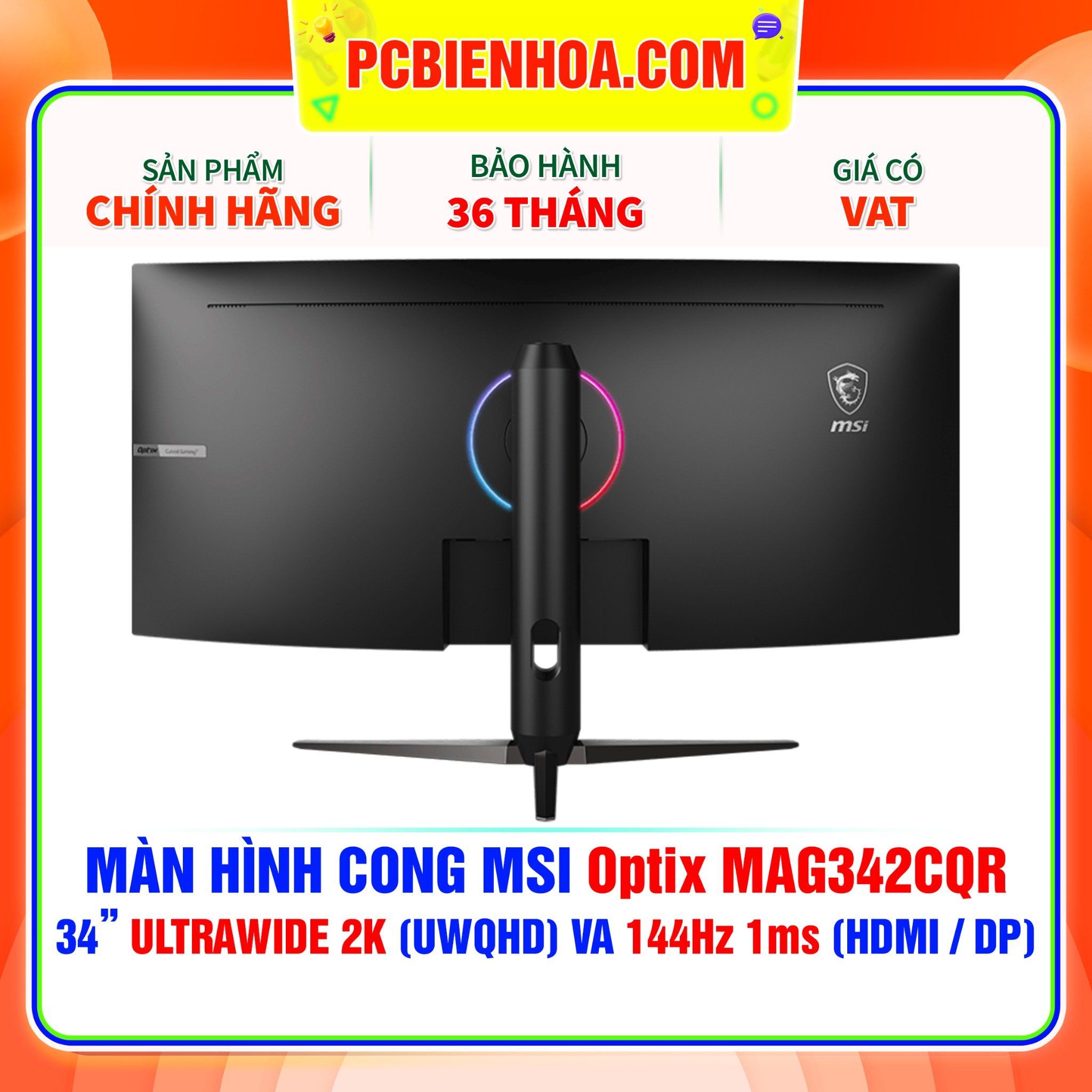  MÀN HÌNH CONG MSI Optix MAG342CQR - 34in ULTRAWIDE 2K (UWQHD) VA 144Hz 1ms ( HDMI / DP ) 