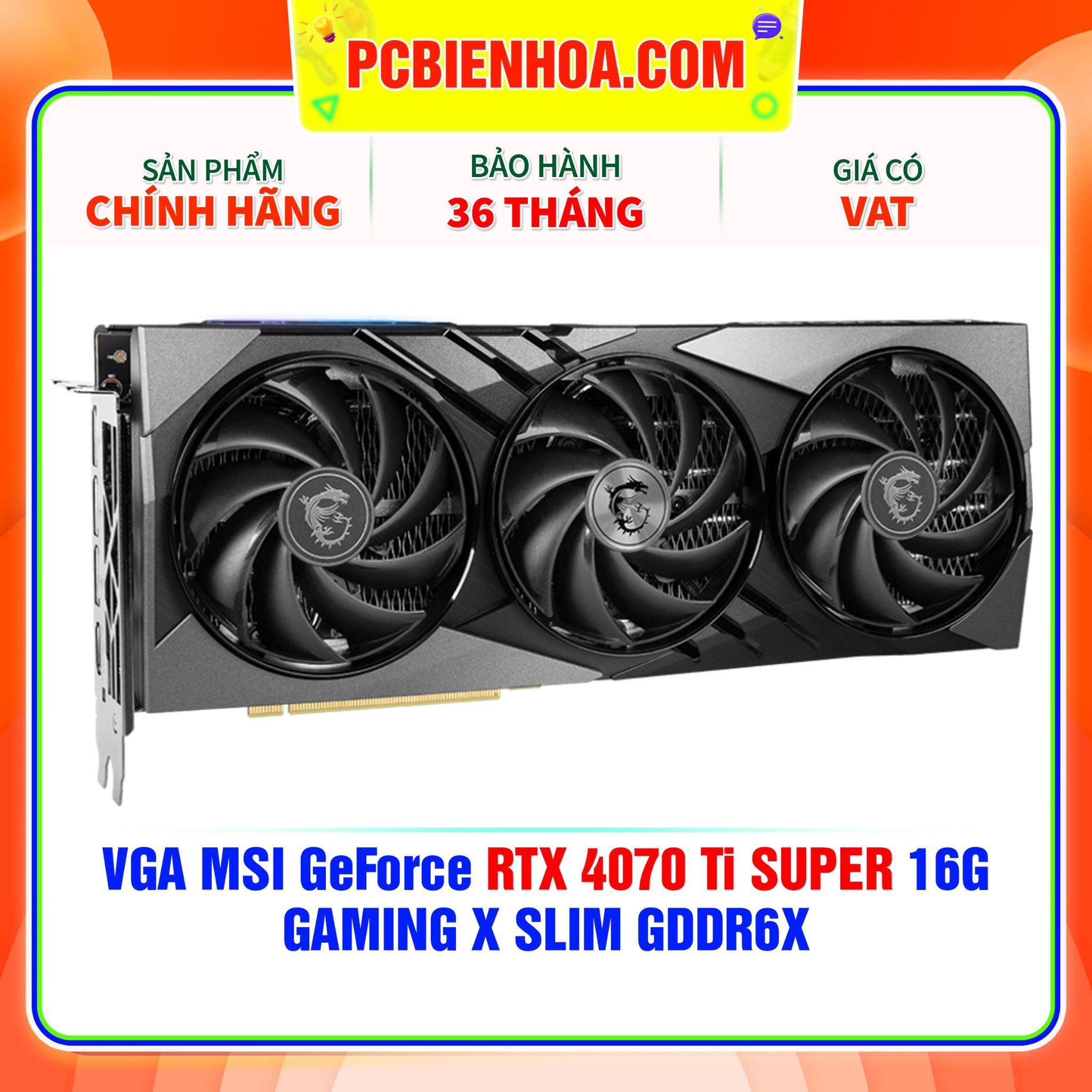  VGA MSI GeForce RTX 4070 Ti SUPER 16G GAMING X SLIM GDDR6X 