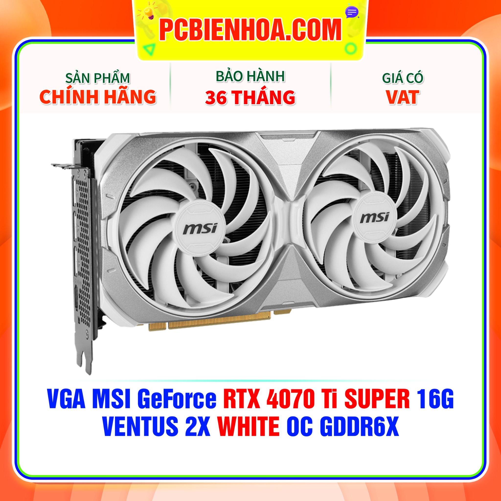  VGA MSI GeForce RTX 4070 Ti SUPER 16G VENTUS 2X WHITE OC GDDR6X 