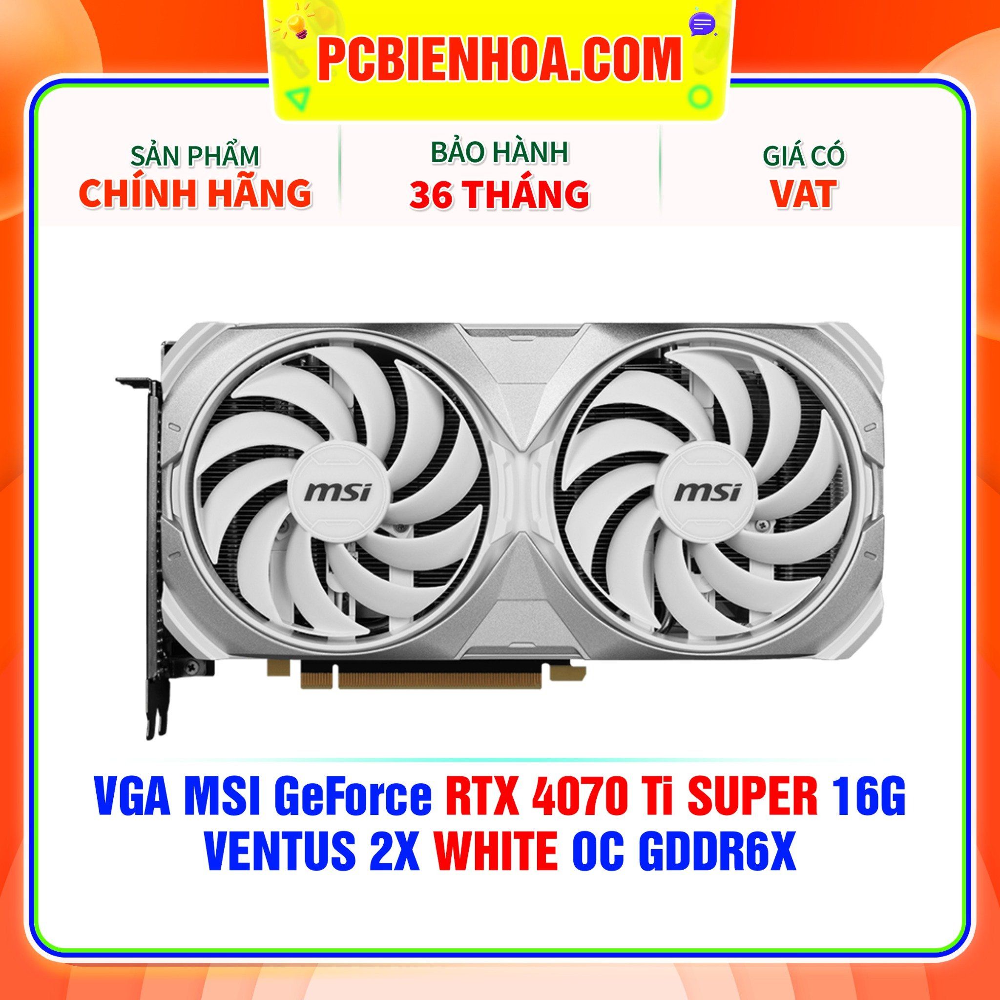  VGA MSI GeForce RTX 4070 Ti SUPER 16G VENTUS 2X WHITE OC GDDR6X 